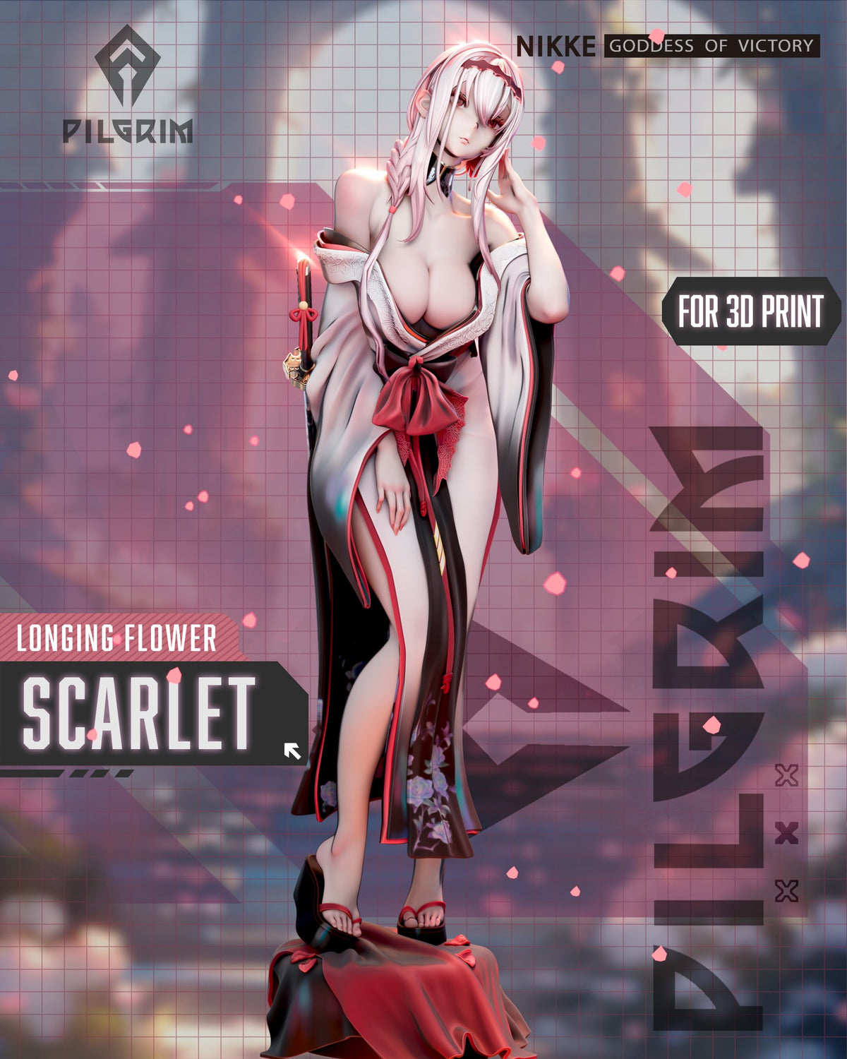 Scarlet Longing Flower resin figure