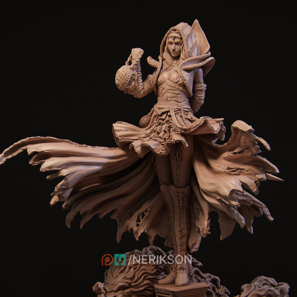 Camelia the Dark Summoner | 32mm–140mm | 3D Printed Figure | Art Piece | Nerikson | Nerdy Creations