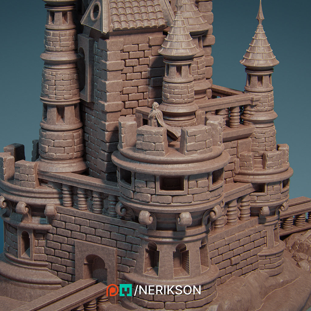 Vampire Castle (without Vampire) | 32mm–140mm | 3D Printed Figure | Art Piece | Nerikson | Nerdy Creations