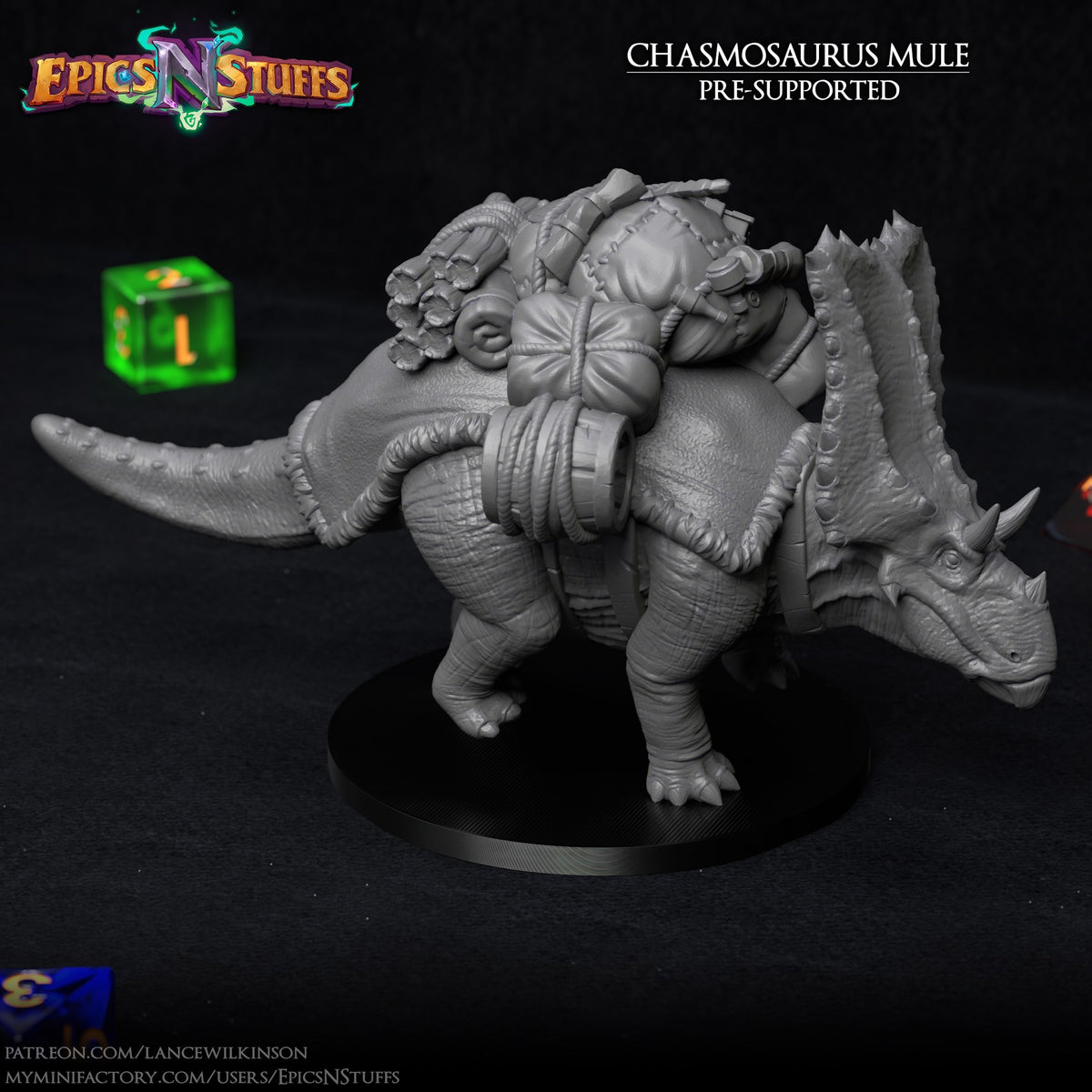 Chasmosaurus Mule resin figure