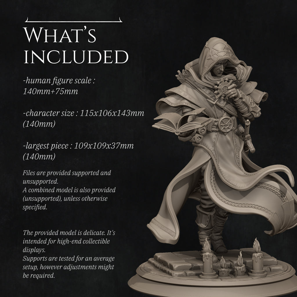 Thalion, the Elven Priest | 32mm–140mm | 3D Printed Figure | Art Piece | Nerikson | Nerdy Creations