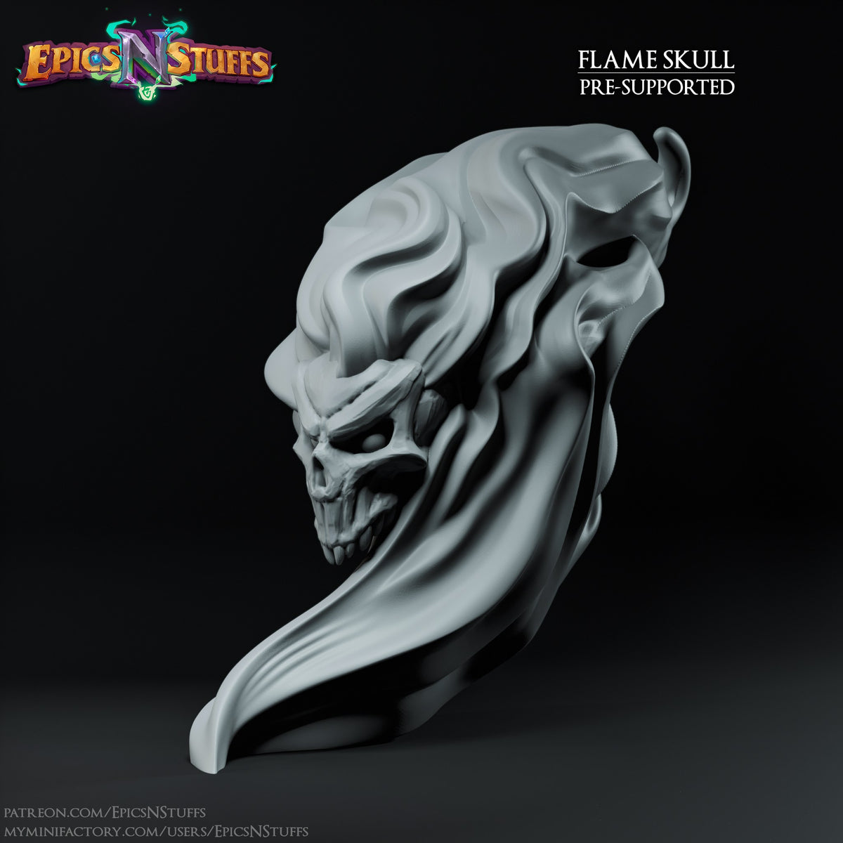 Flame Skull 1 resin figure