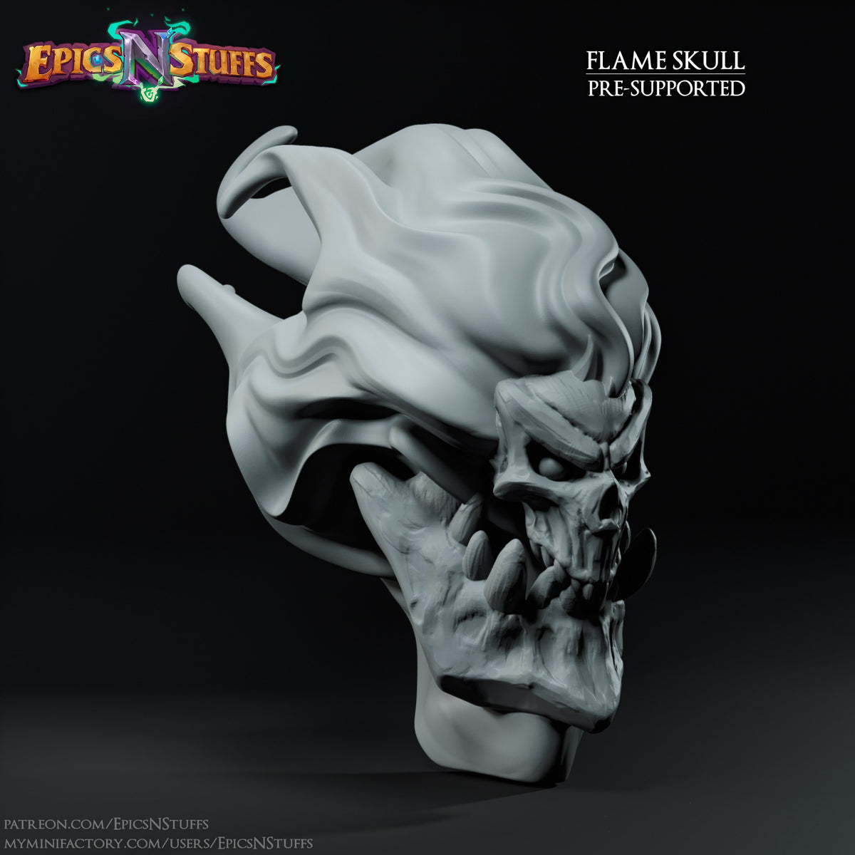 Flame Skull 2 resin figure