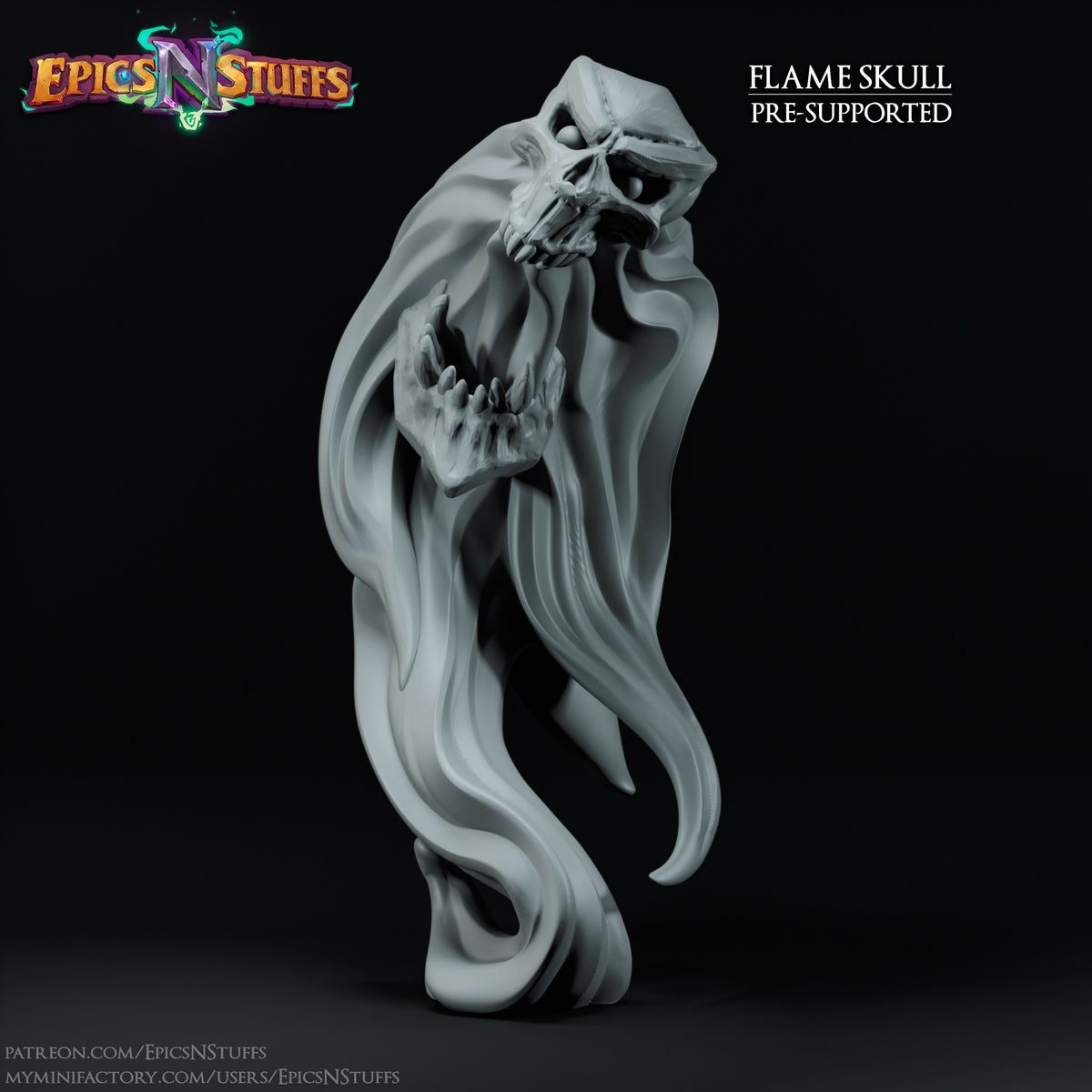 Flame Skull 4 resin figure
