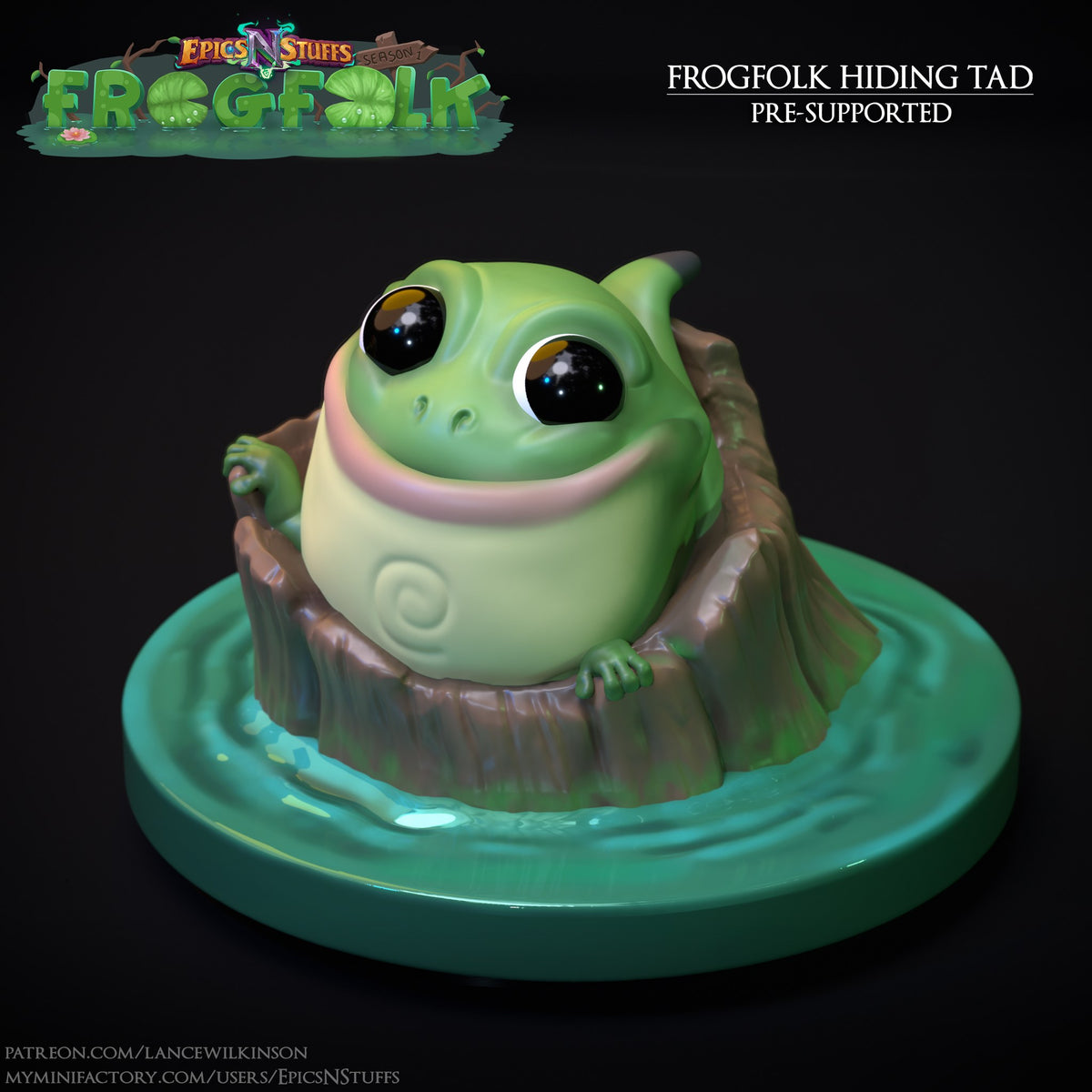 Frogfolk Hiding Tad resin figure