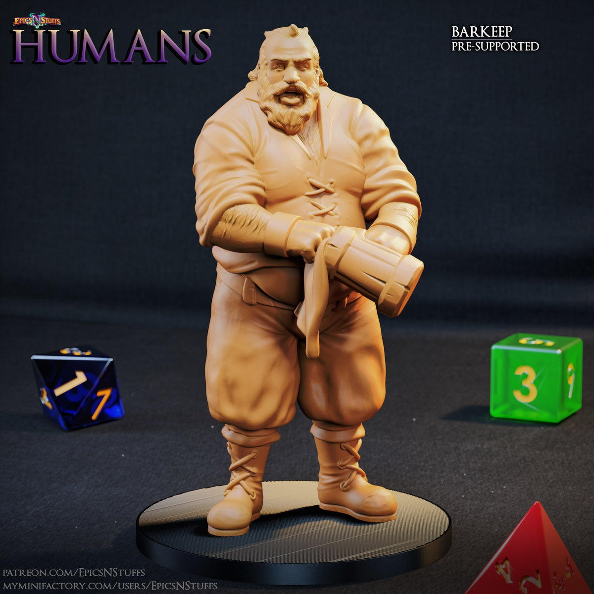 Human Barkeep resin figure