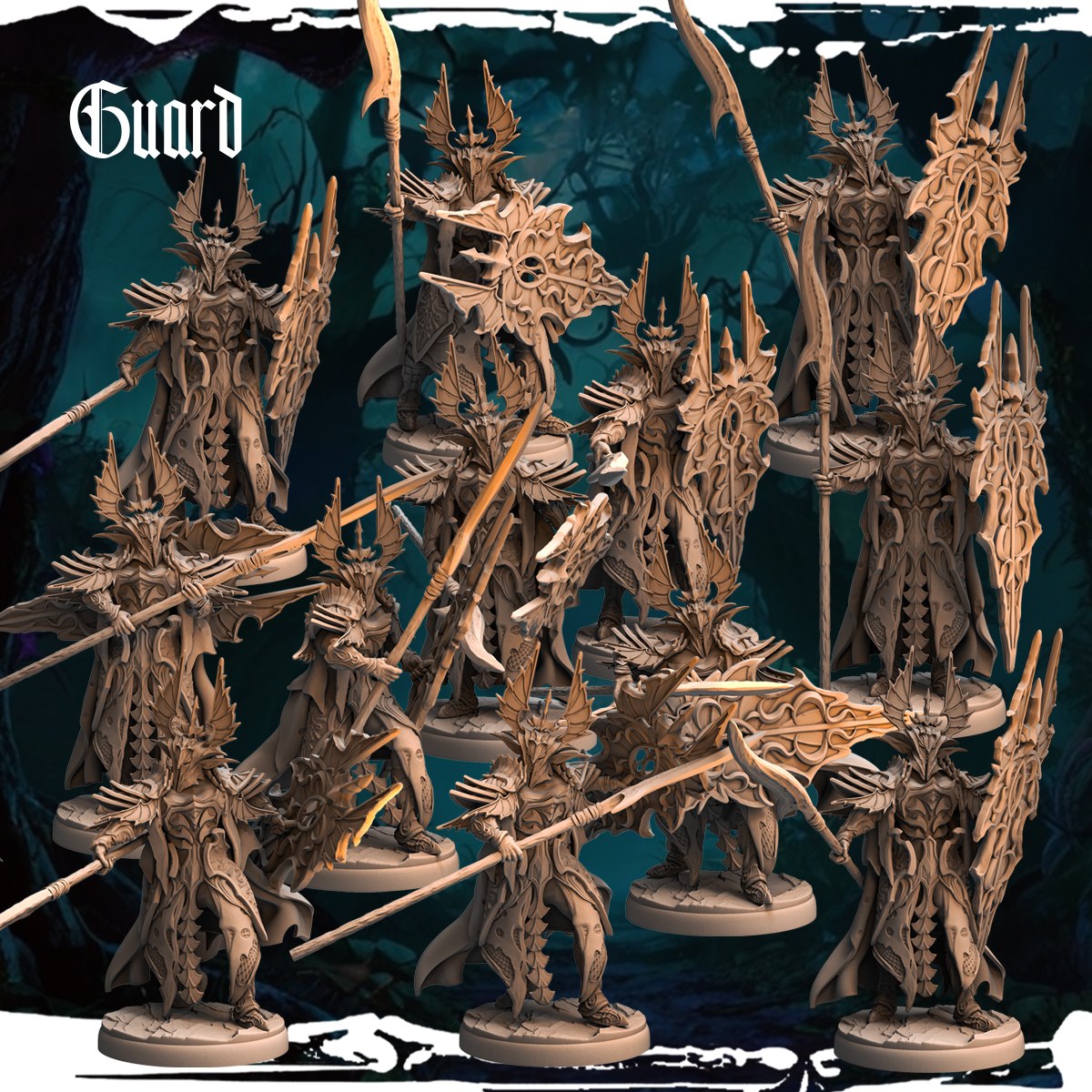 Dark Elf Guards (12 Poses) resin figure