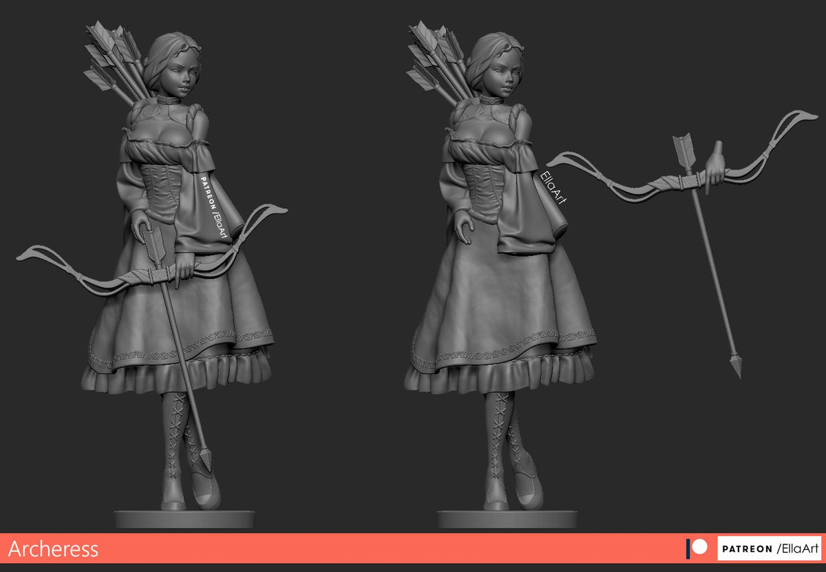 Archeress resin figure