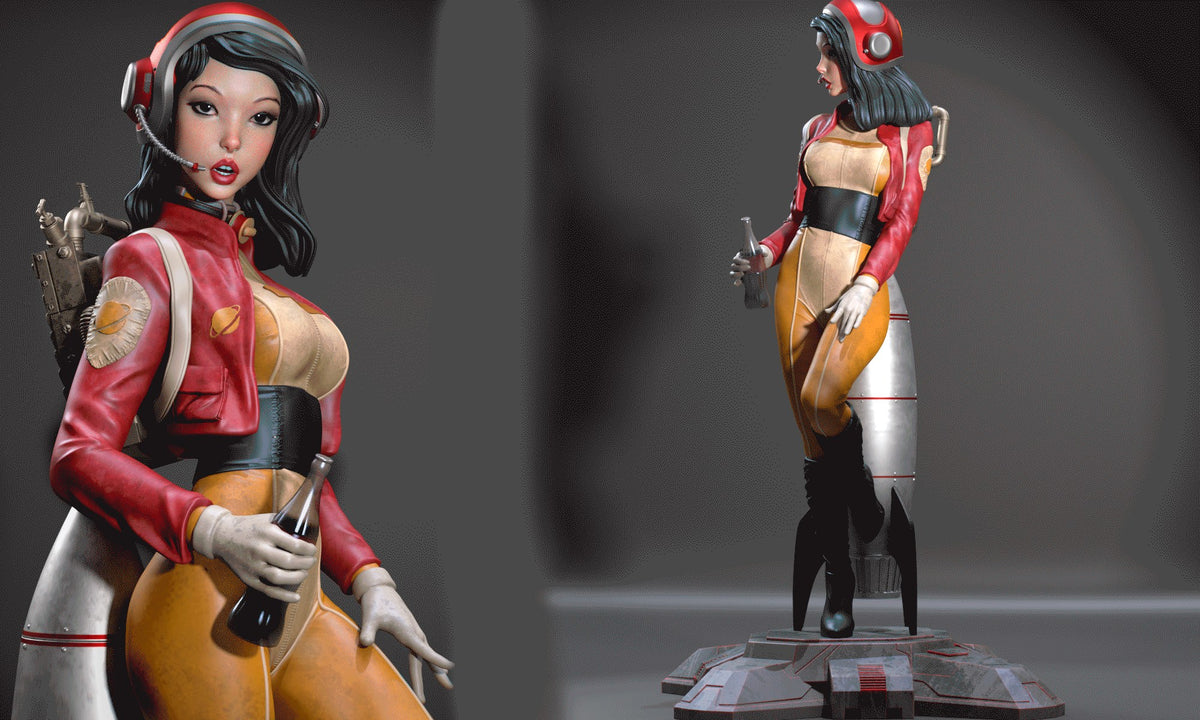 Retro Astronaut resin figure