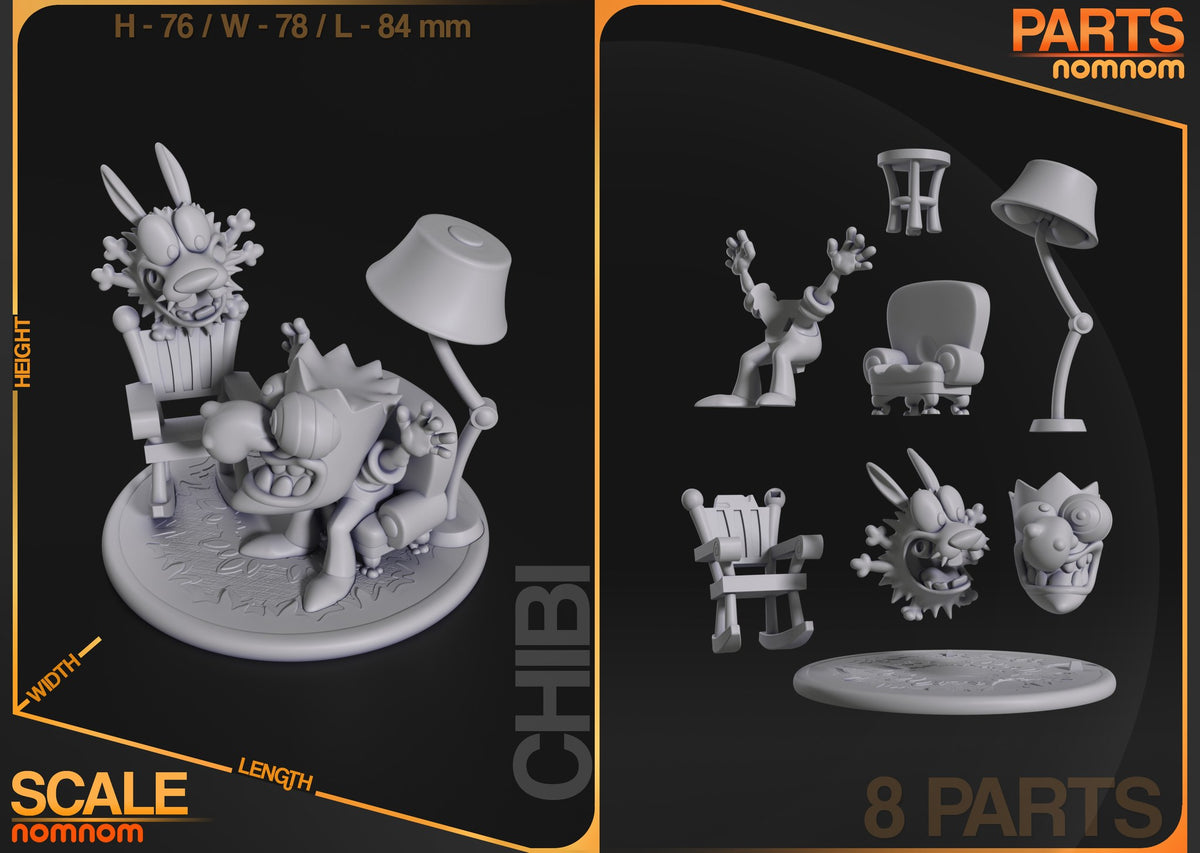 Chibi Courage the Cowardly Dog resin figure