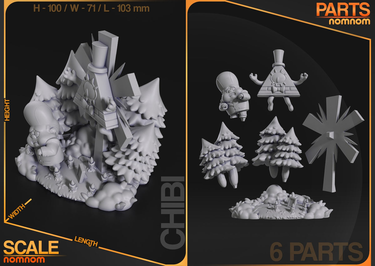 Chibi Bill Cipher resin figure