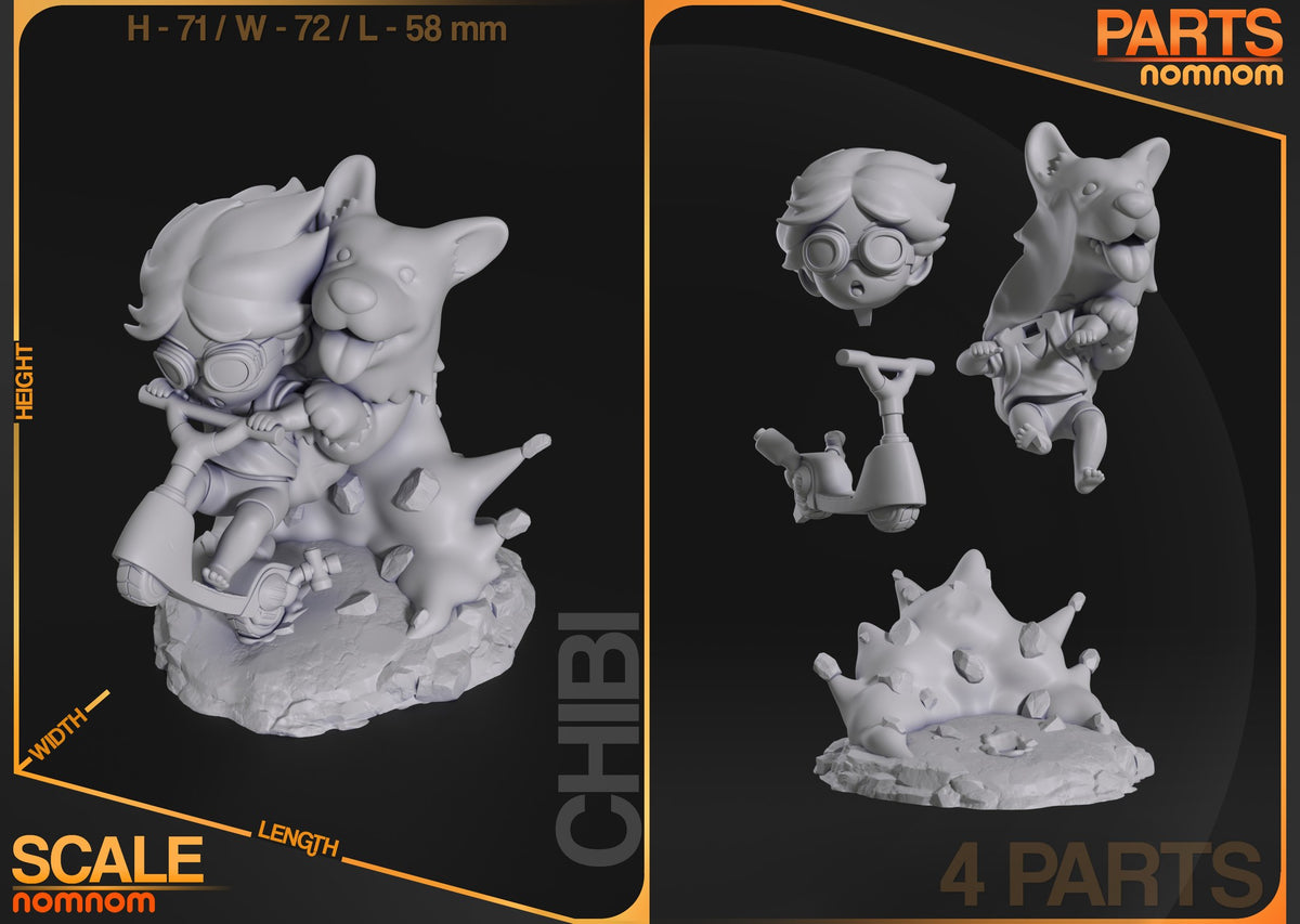 Chibi Ein & Edward resin figure