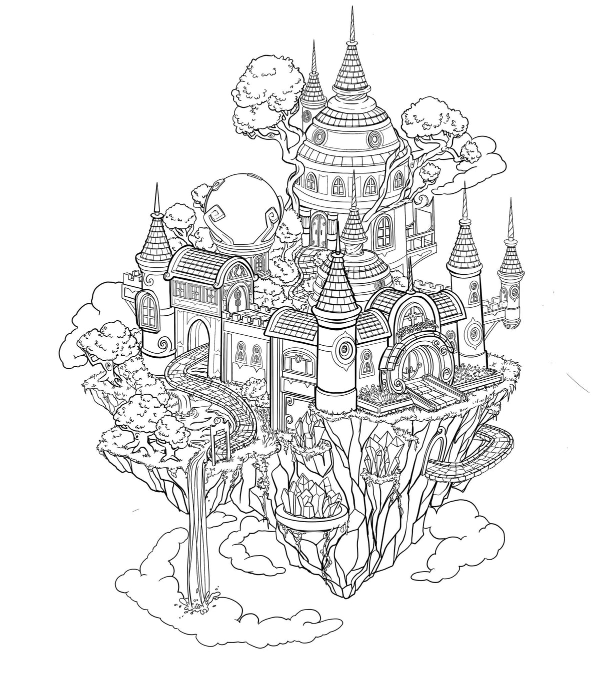 Floating Castle resin figure