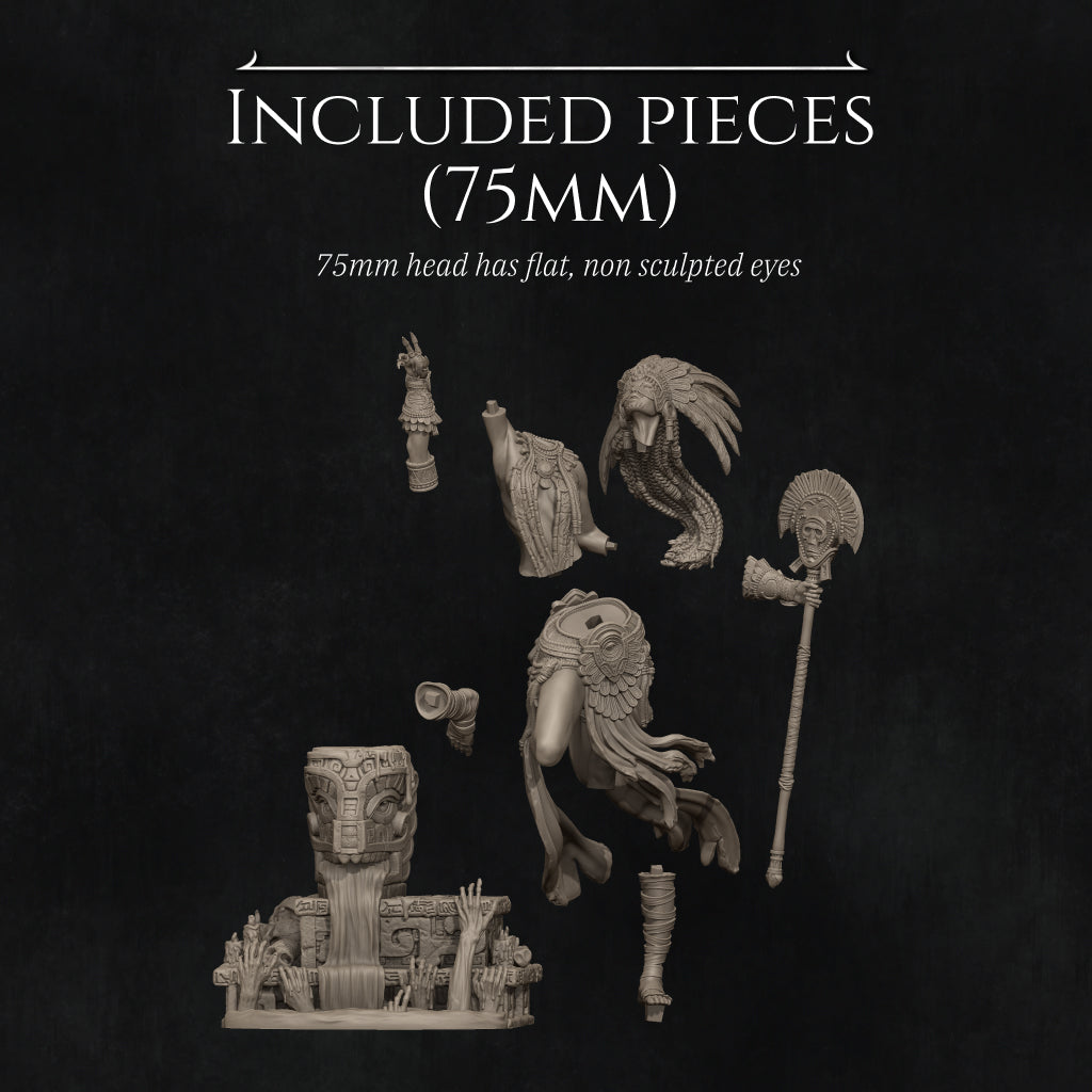 Necalin the Priestess of Death | 32mm–140mm | 3D Printed Figure | Art Piece | Nerikson | Nerdy Creations
