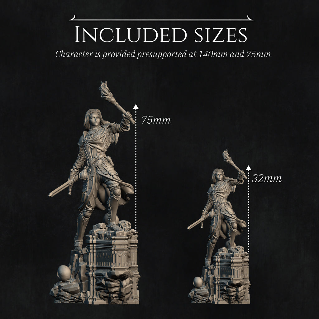 BookNook: Undead Priest | 32mm & 75mm | 3D Printed Figure | Art Piece | Nerikson | Nerdy Creations