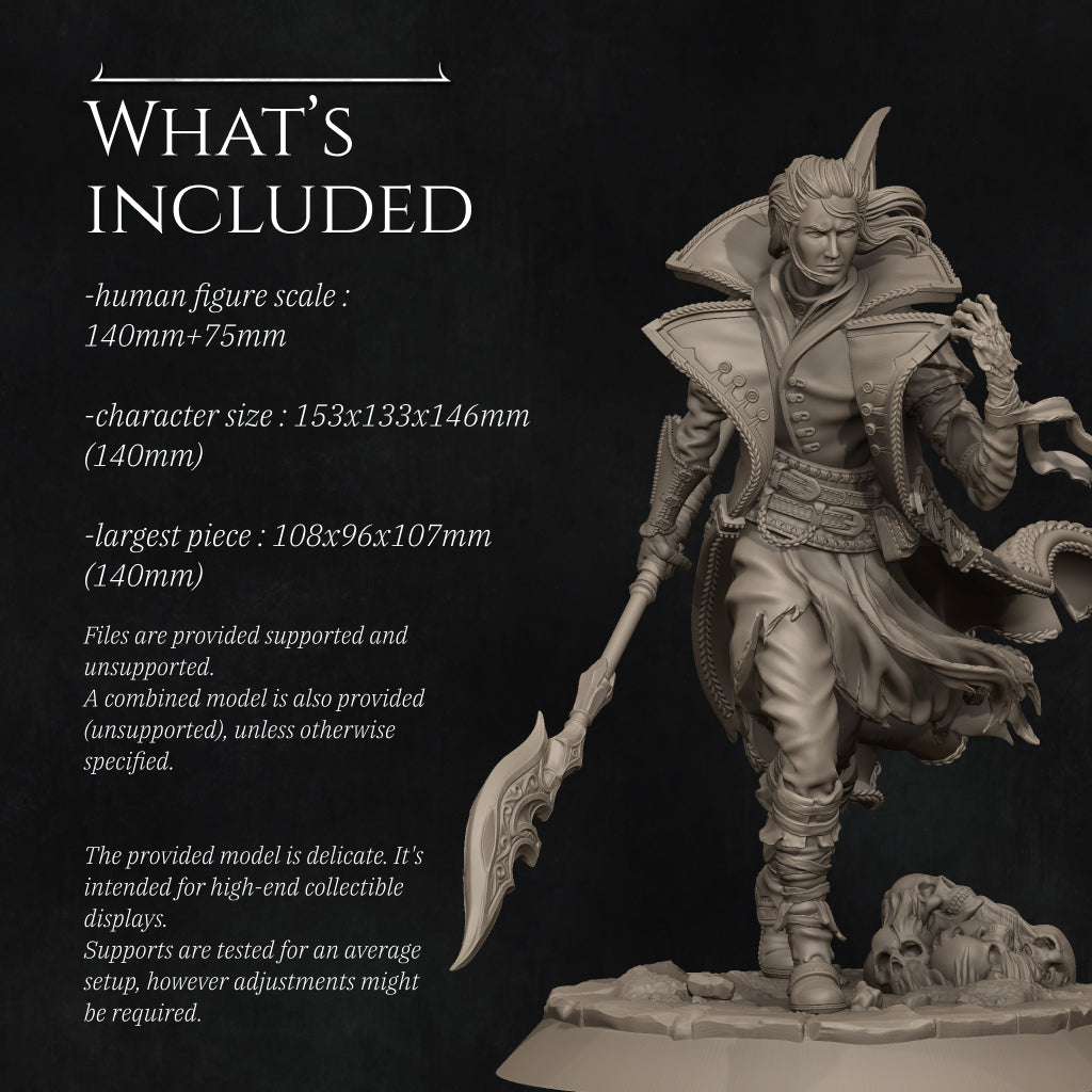 Vaelin, the Vampire Elf Warlock | 32mm–140mm | 3D Printed Figure | Art Piece | Nerikson | Nerdy Creations