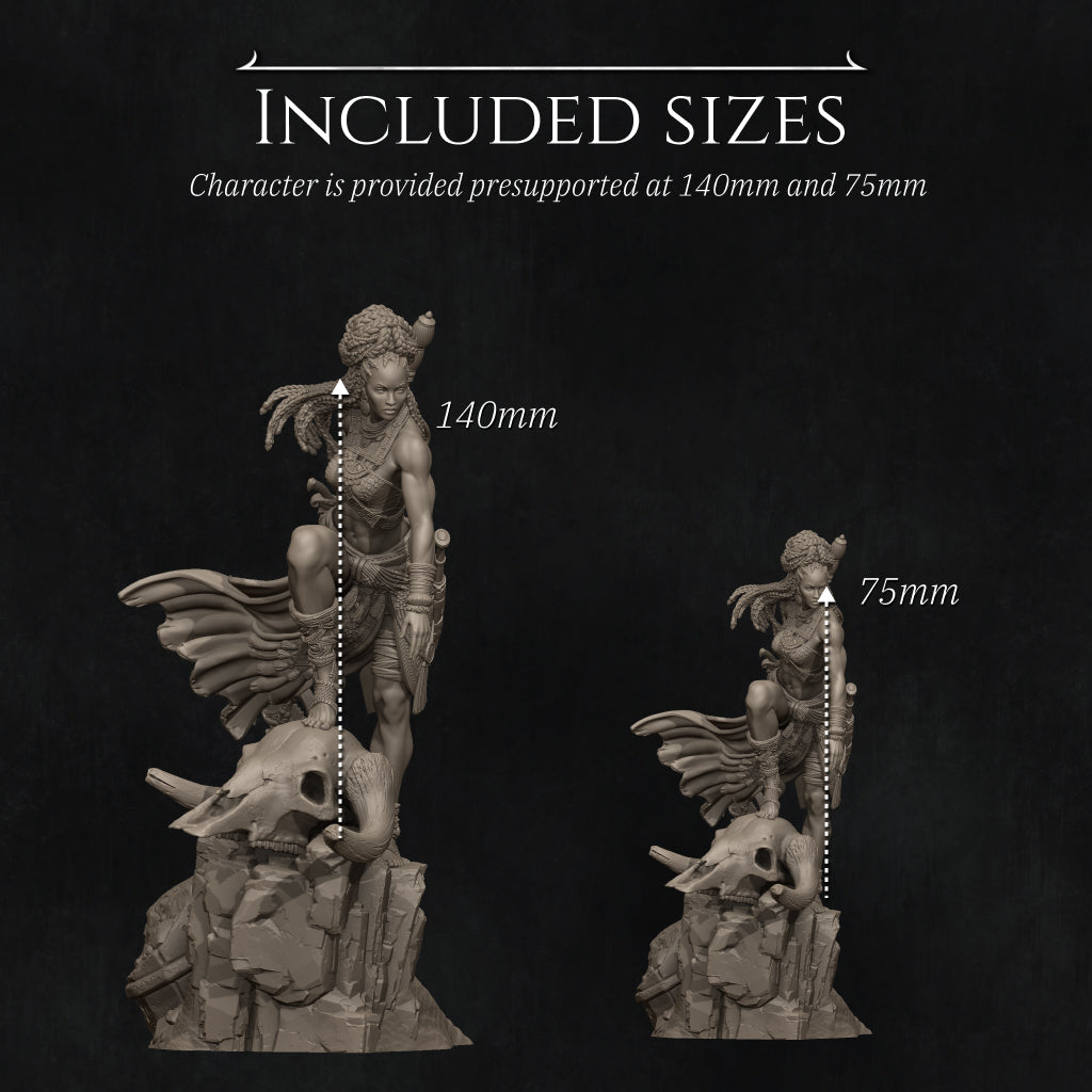 Elzebe the Warrior Queen | 32mm–140mm | 3D Printed Figure | Art Piece | Nerikson | Nerdy Creations