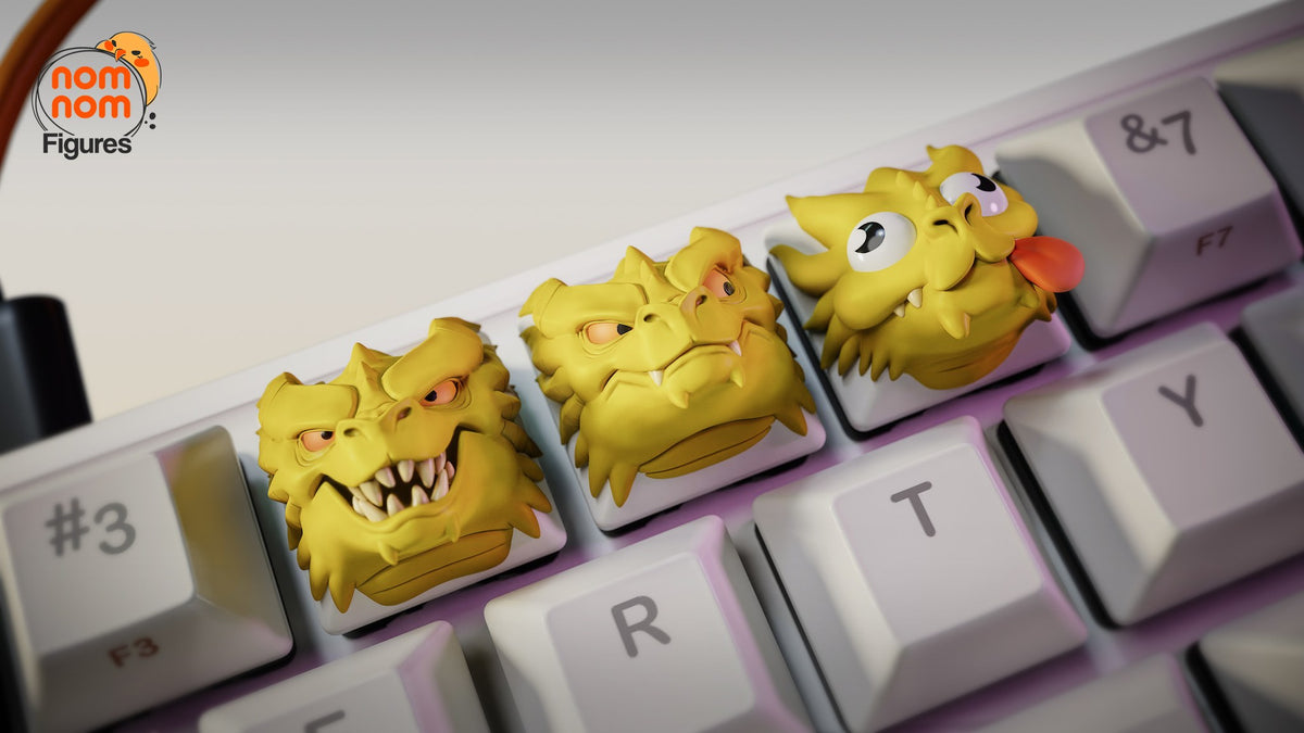 Three-Headed Hydra Keycaps resin figure