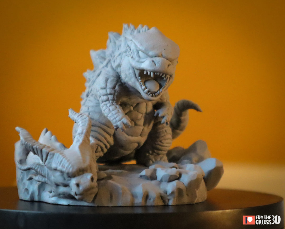 Chibi Kong vs Godzilla resin figure