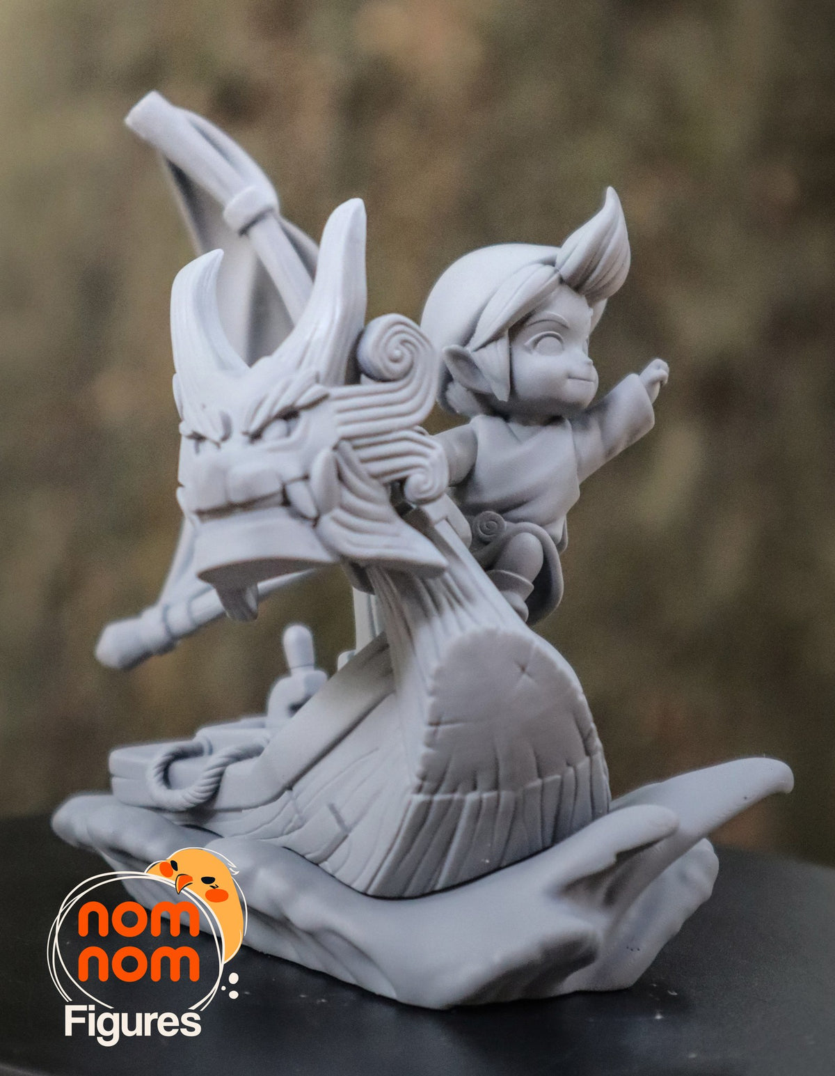 Chibi Wind Waker Link on the King of Red Lions resin figure