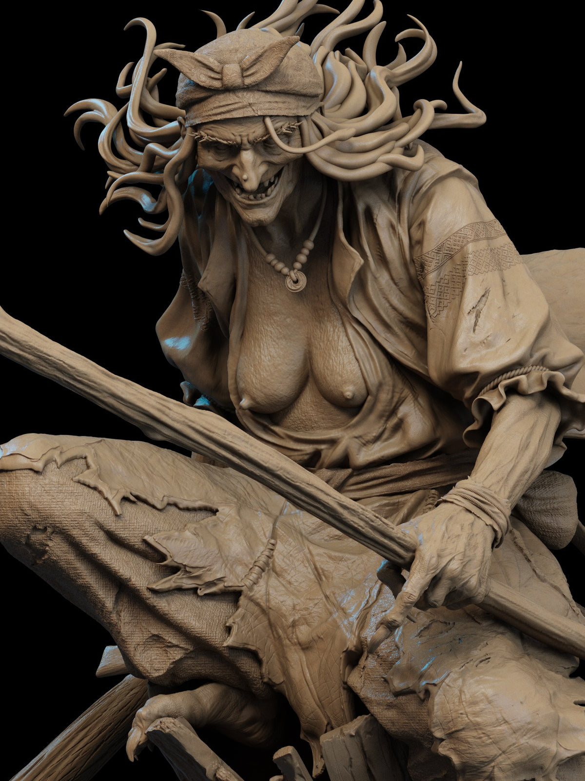 Baba Yaga resin figure
