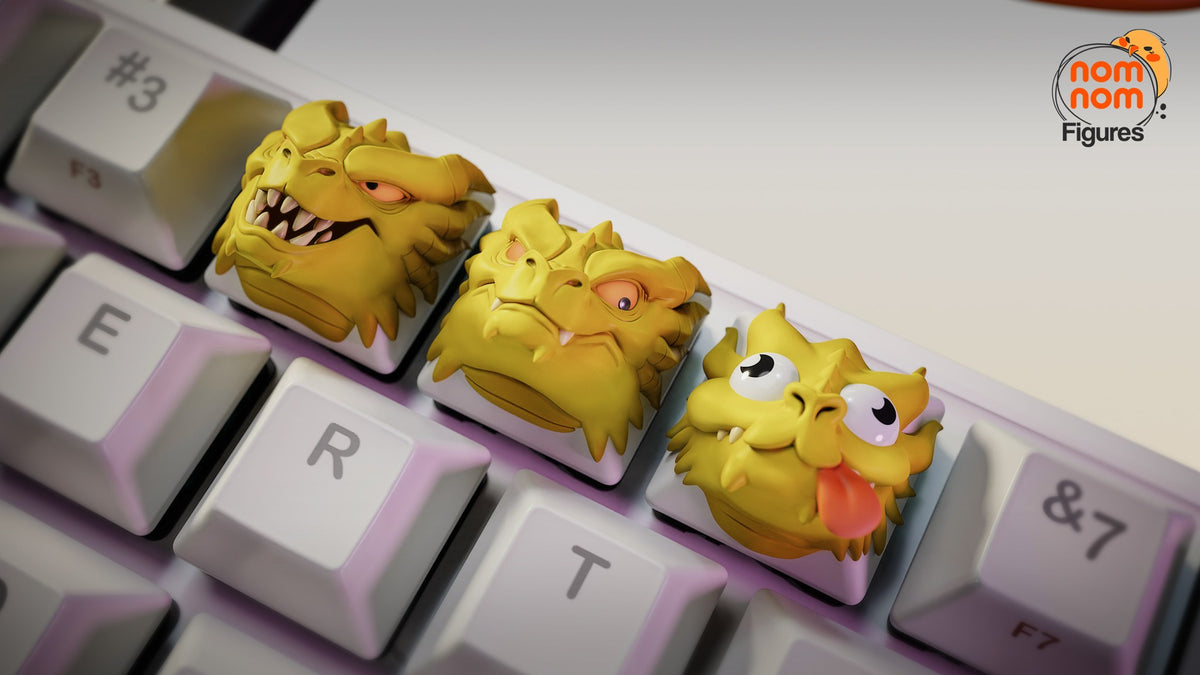 Three-Headed Hydra Keycaps resin figure