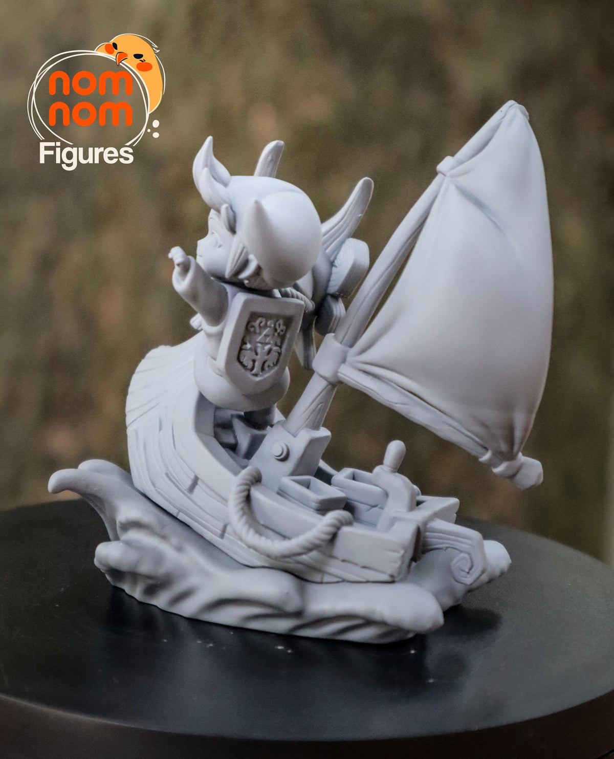 Chibi Wind Waker Link on the King of Red Lions resin figure