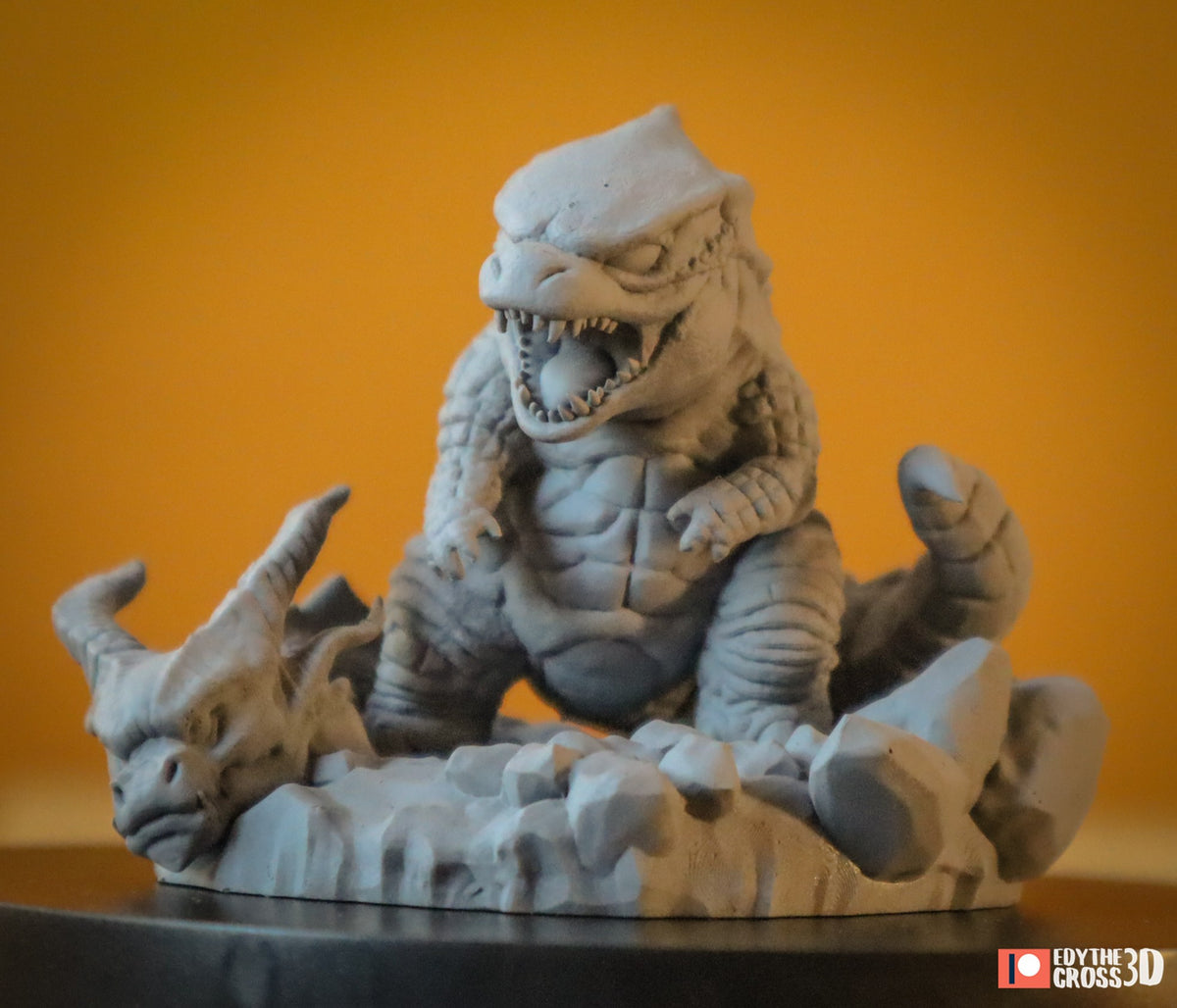 Chibi Kong vs Godzilla resin figure