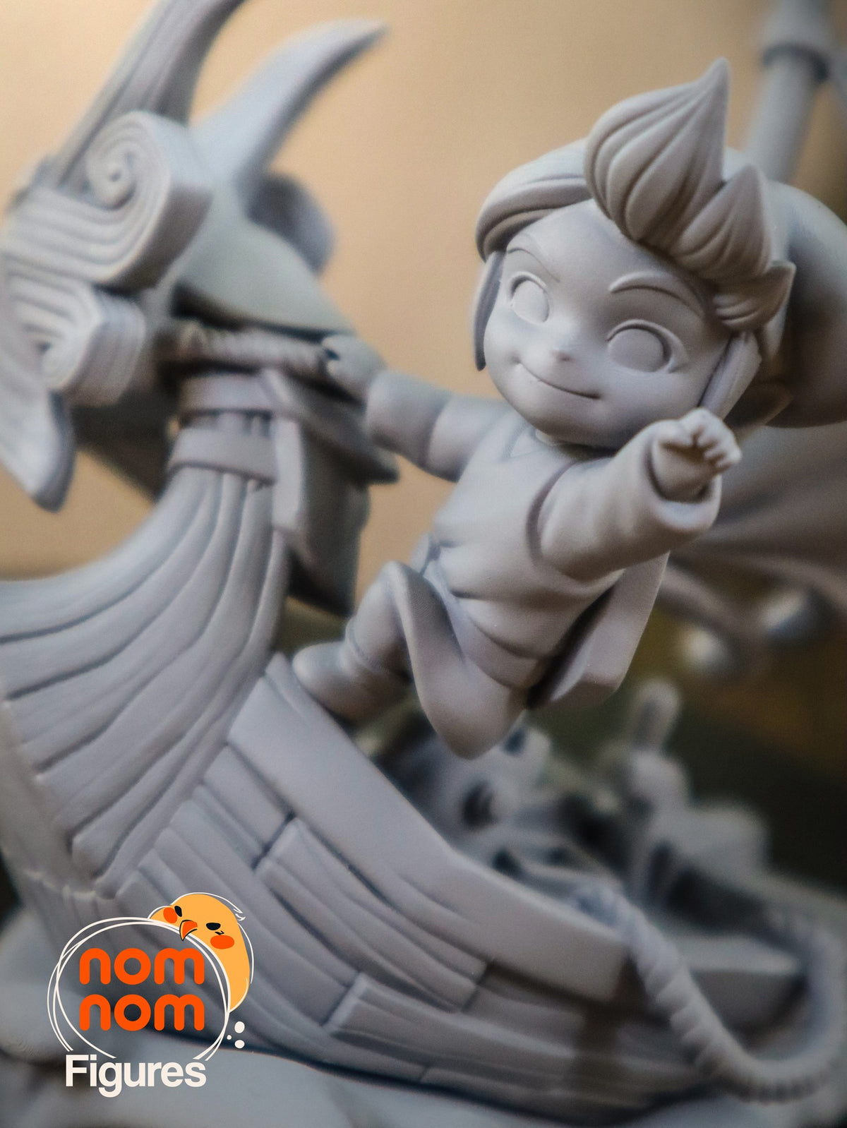 Chibi Wind Waker Link on the King of Red Lions resin figure