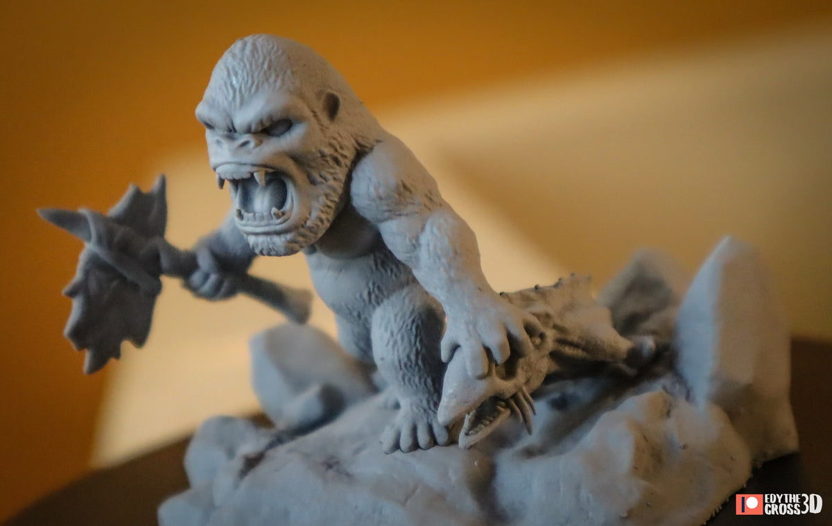 Chibi Kong vs Godzilla resin figure