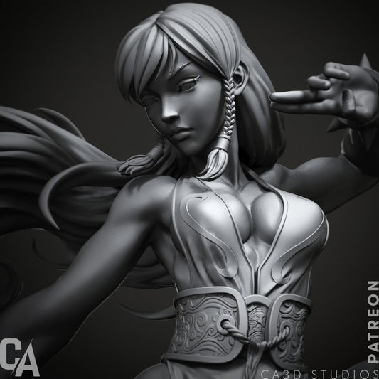 Chun Li School Girl | 3D Printed Resin Figure | CA3D Studios | Nerdy Creations