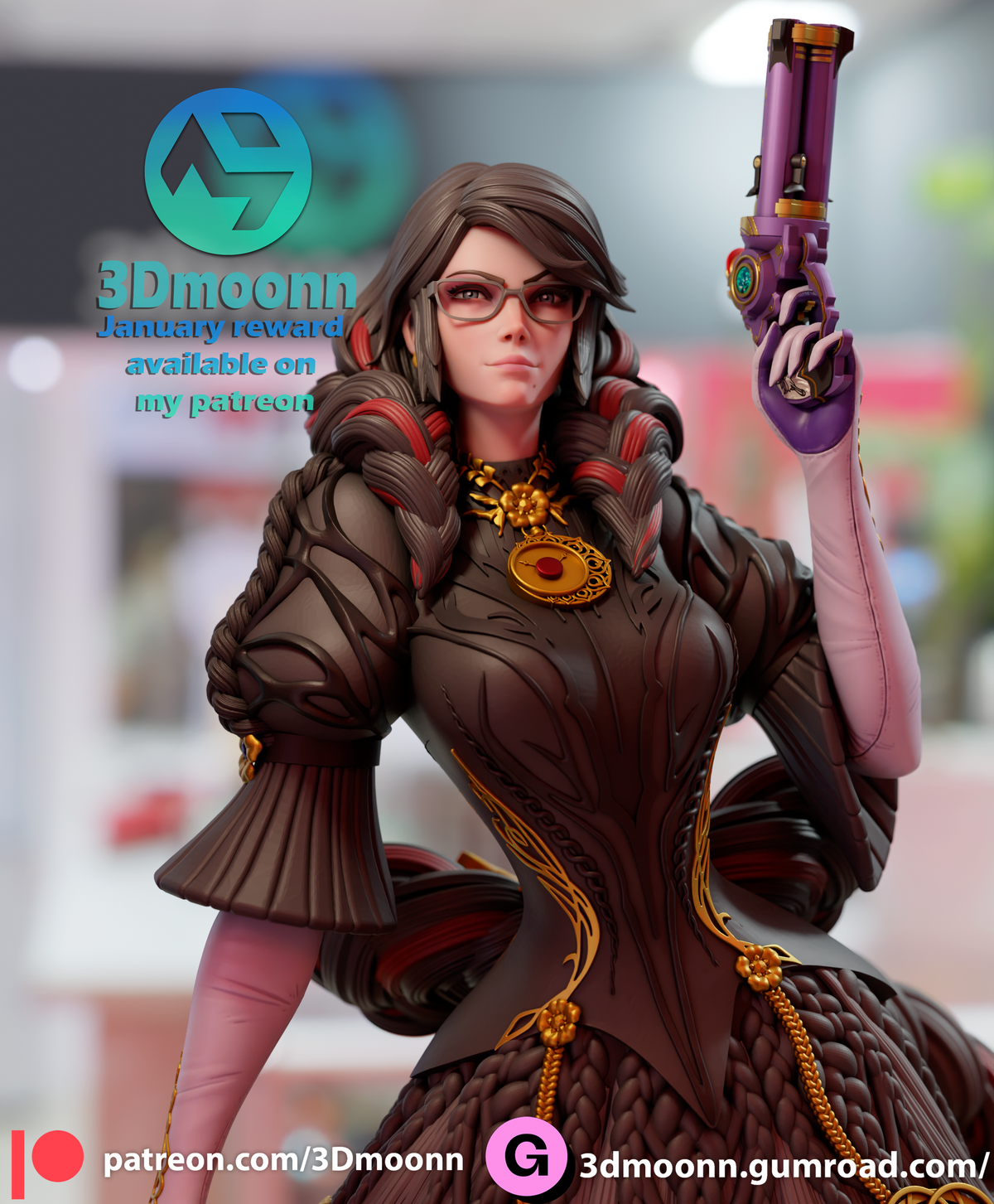 Bayonetta Bust, Bust, Sfw resin figure
