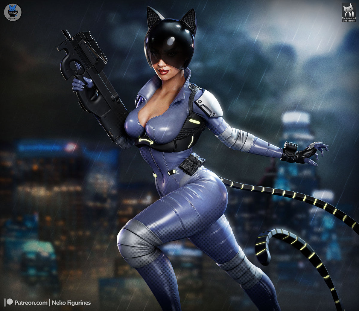 Catwoman Hair (No Helmet) resin figure