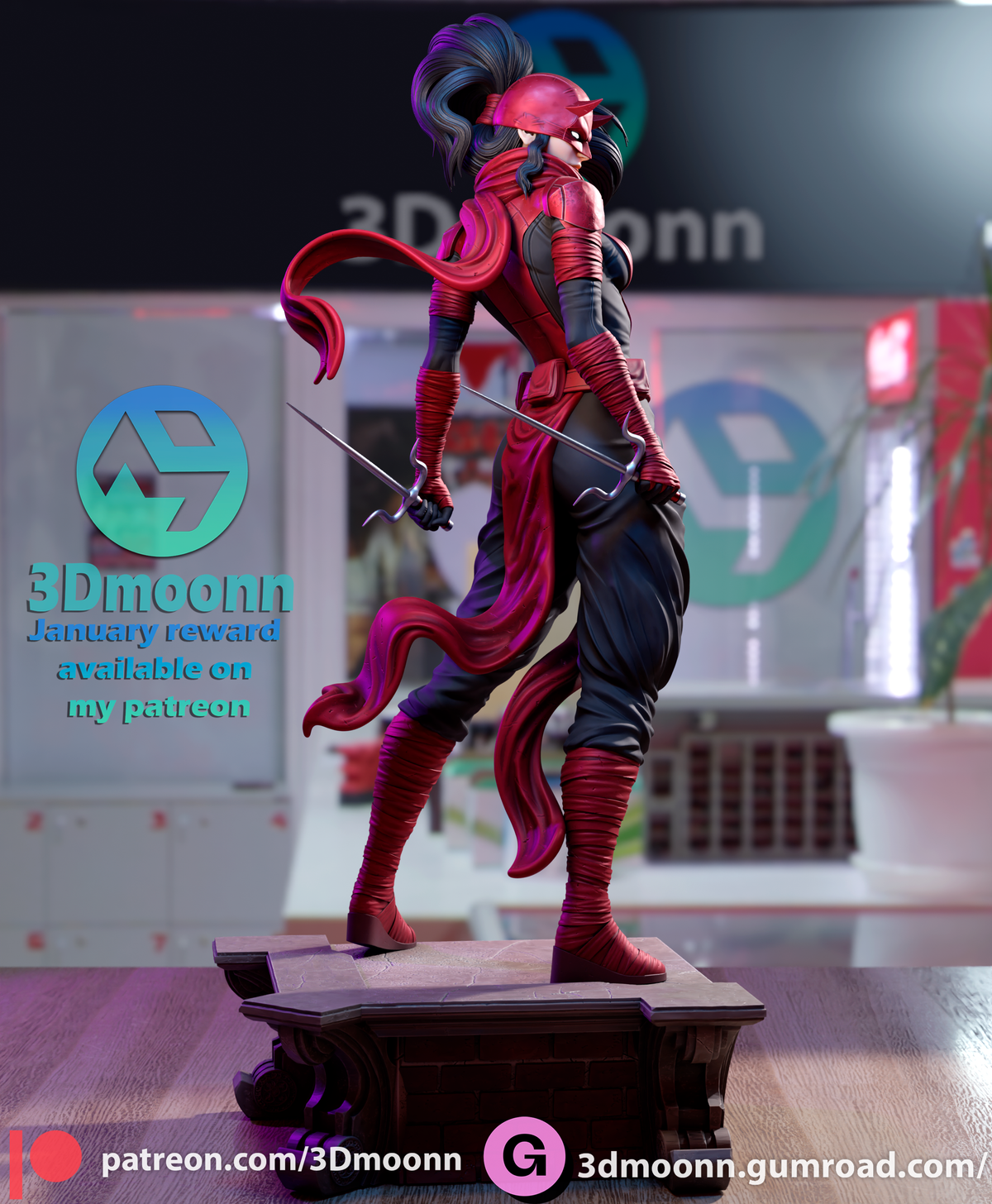 Elektra resin figure