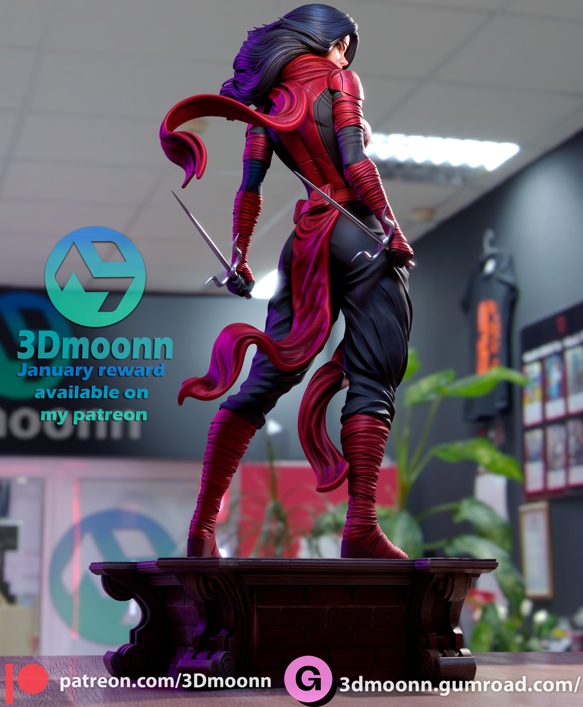 Elektra resin figure