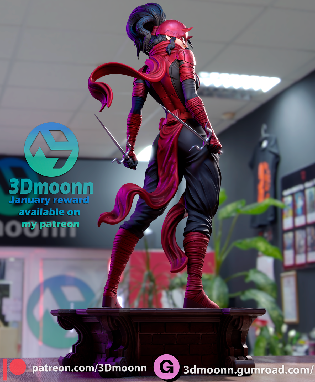 Elektra resin figure