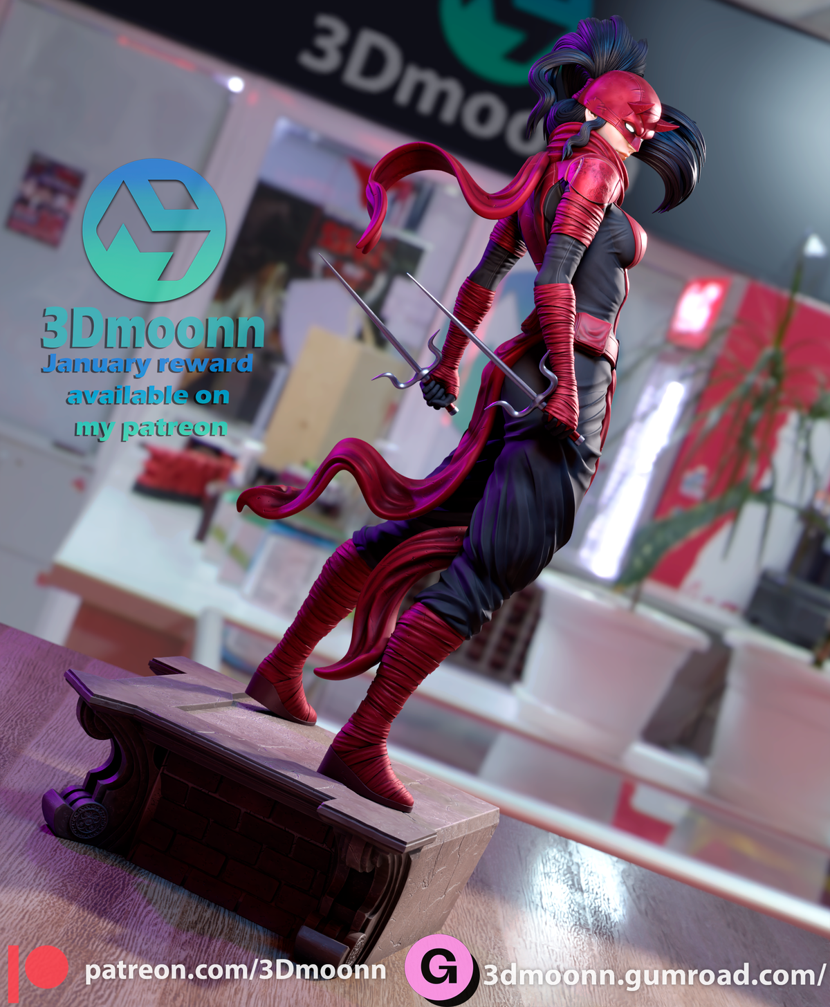 Elektra resin figure