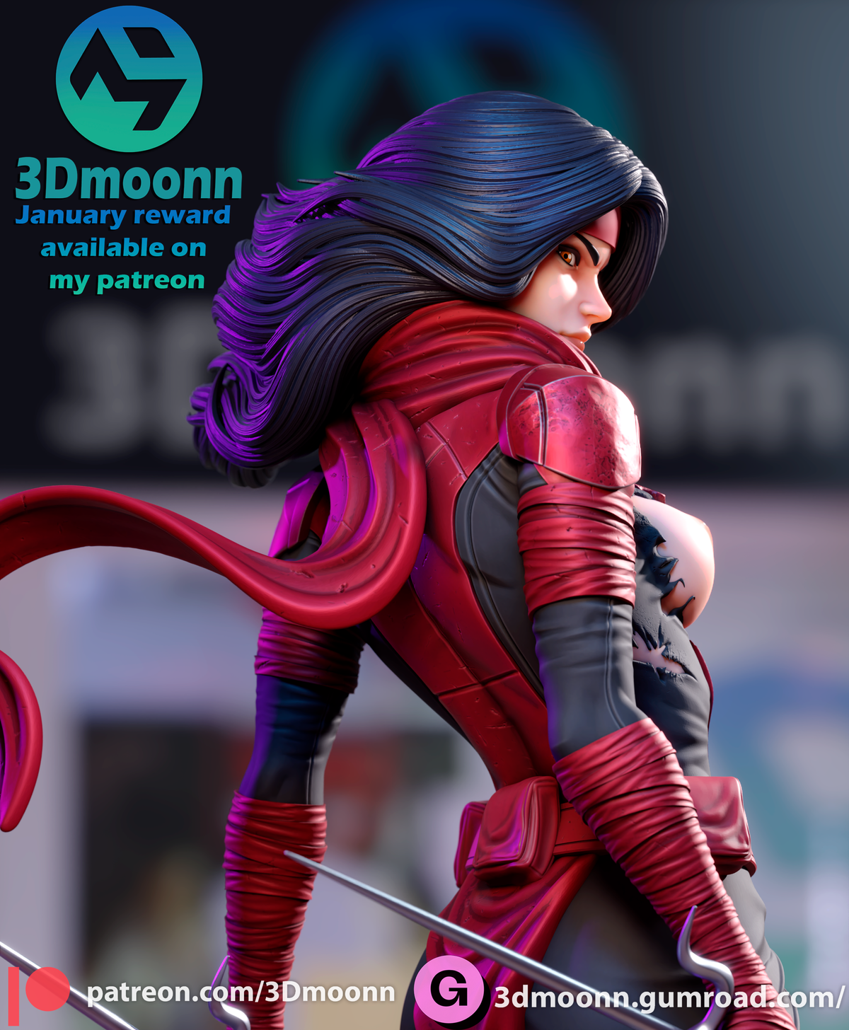 Elektra resin figure