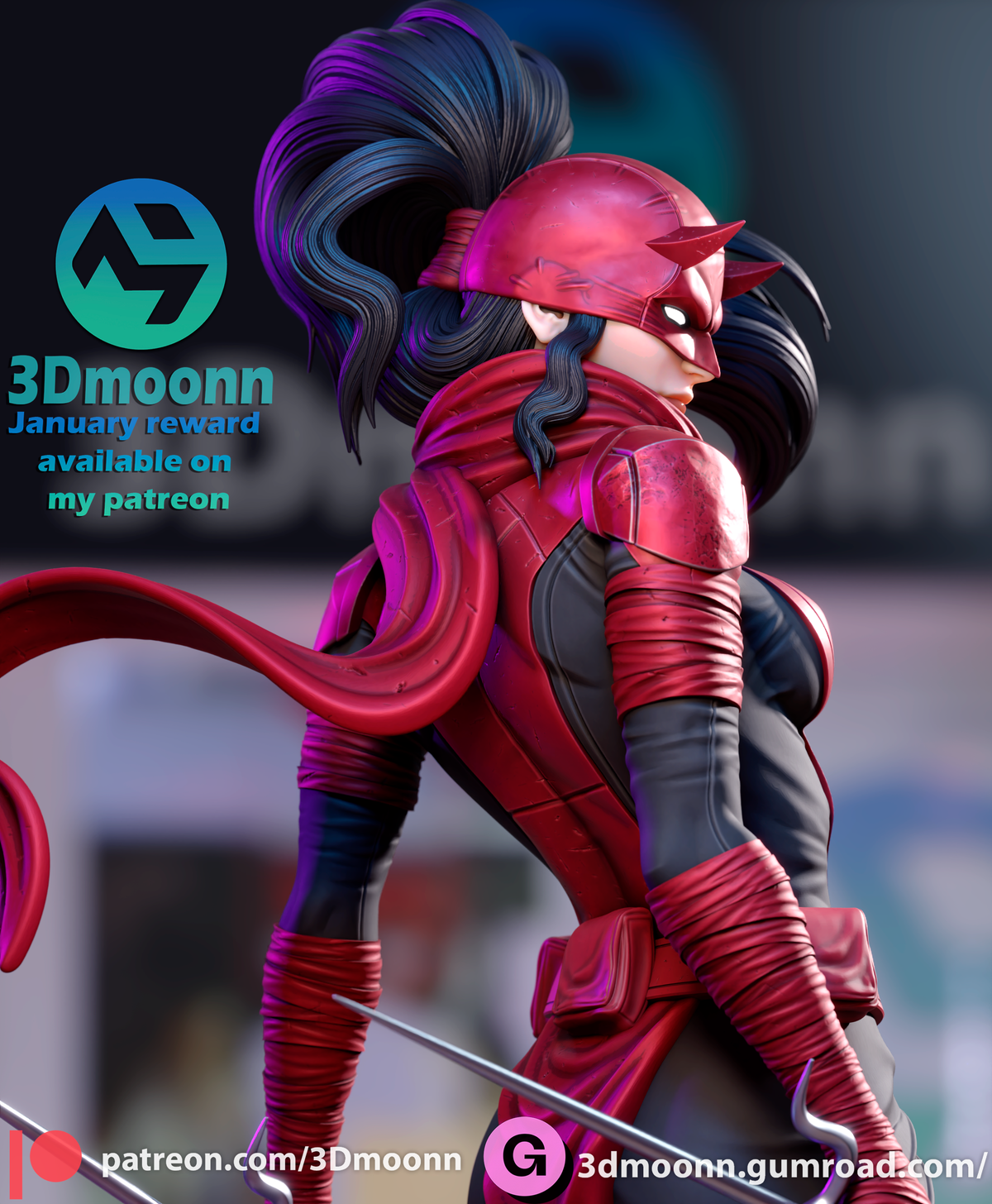 Elektra resin figure