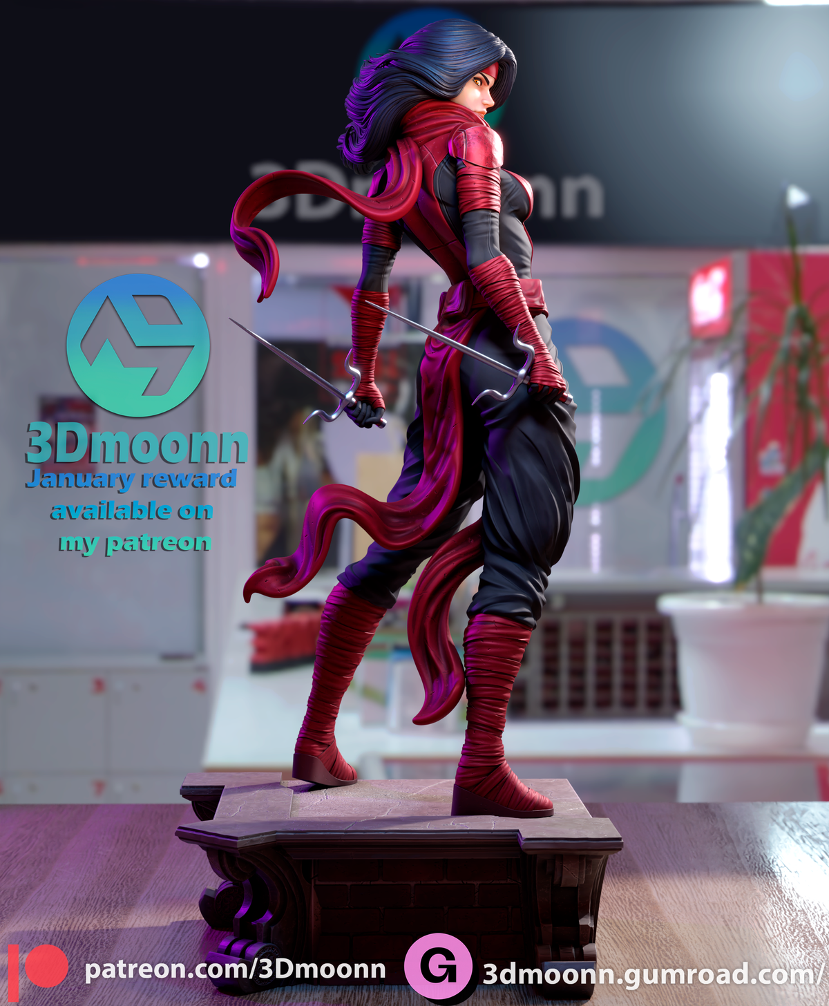 Elektra resin figure