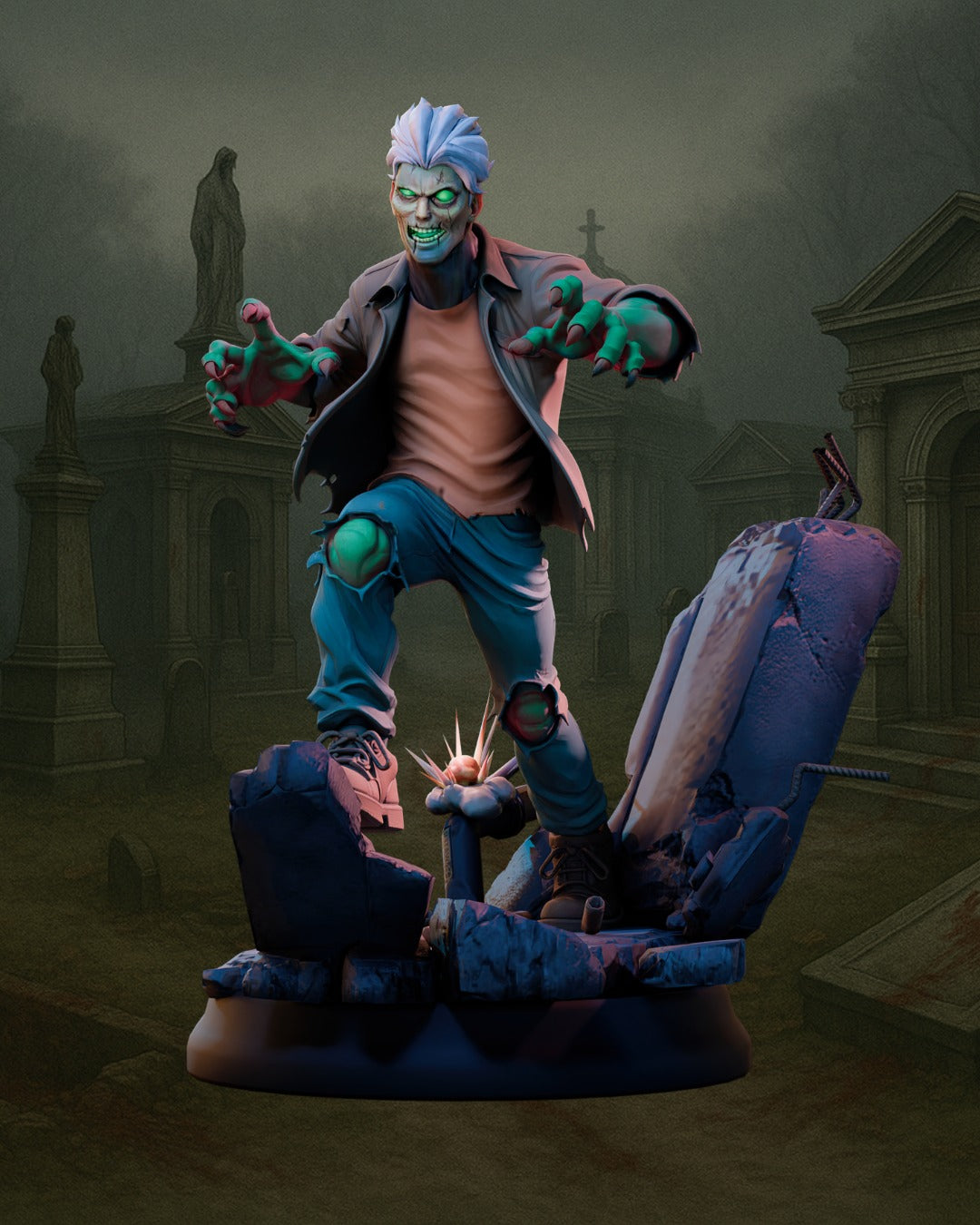 Zombie resin figure
