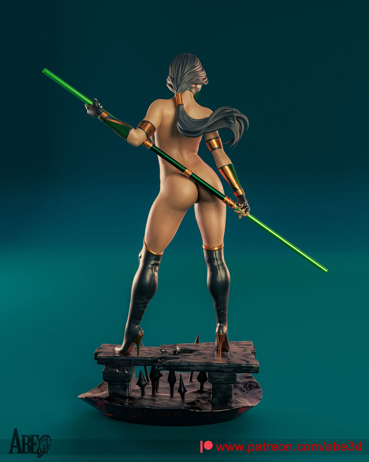 Jade resin figure