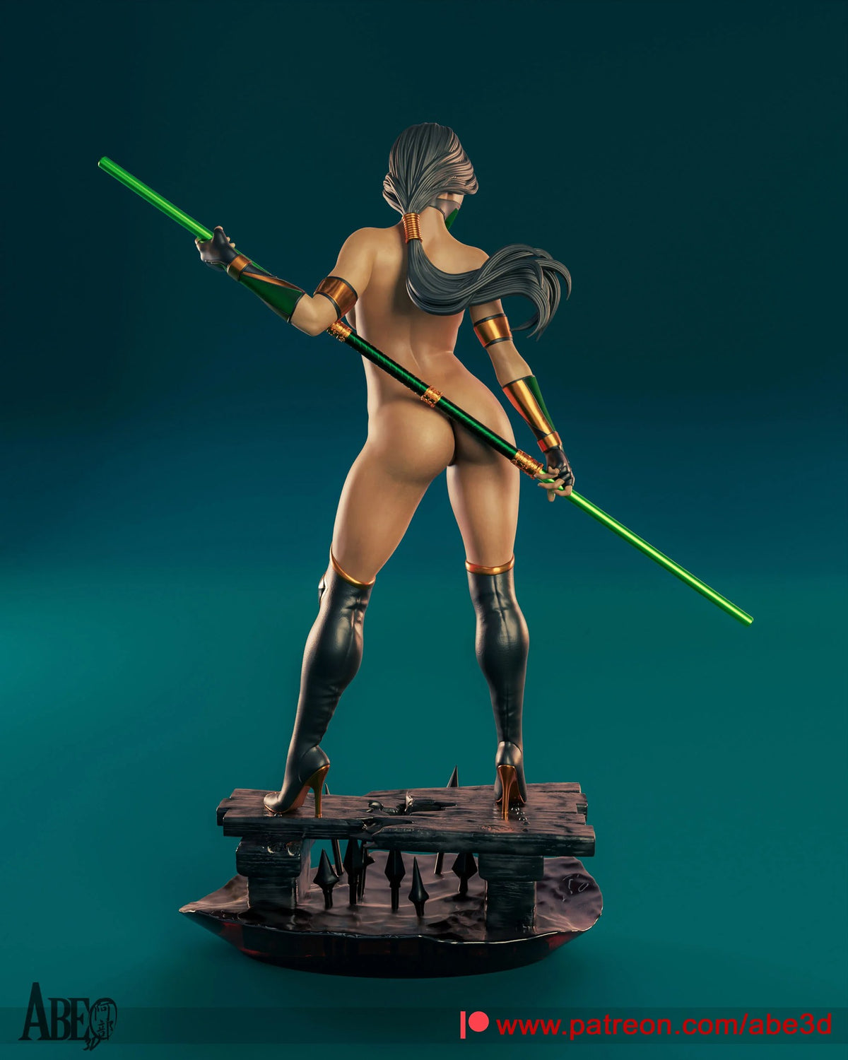Jade resin figure