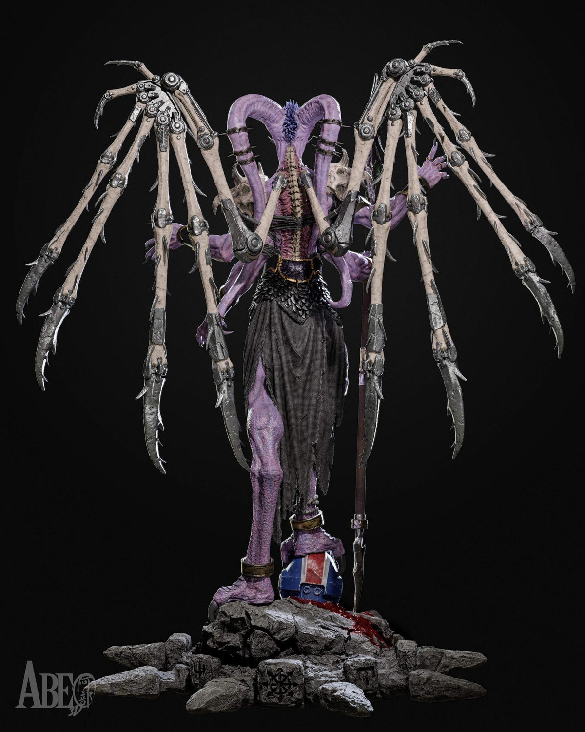 Ninefold Sorcerer resin figure