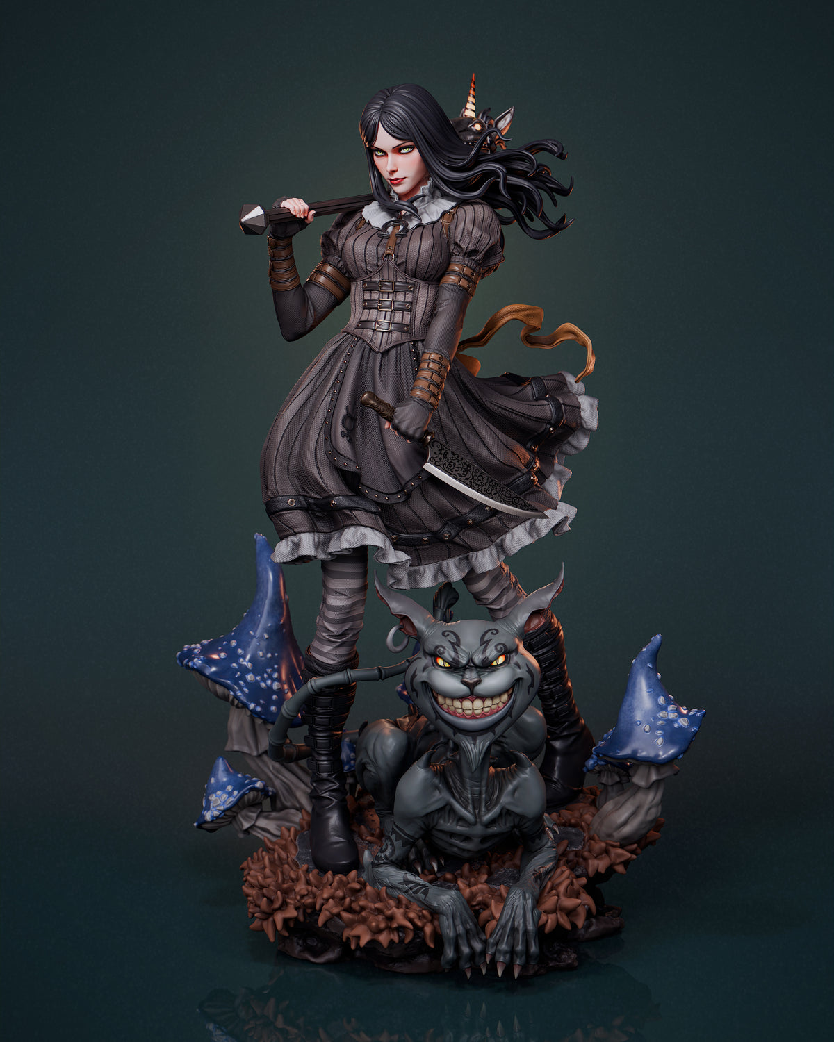Alice Liddell 3D Printed Resin Figure - Brown Dress style