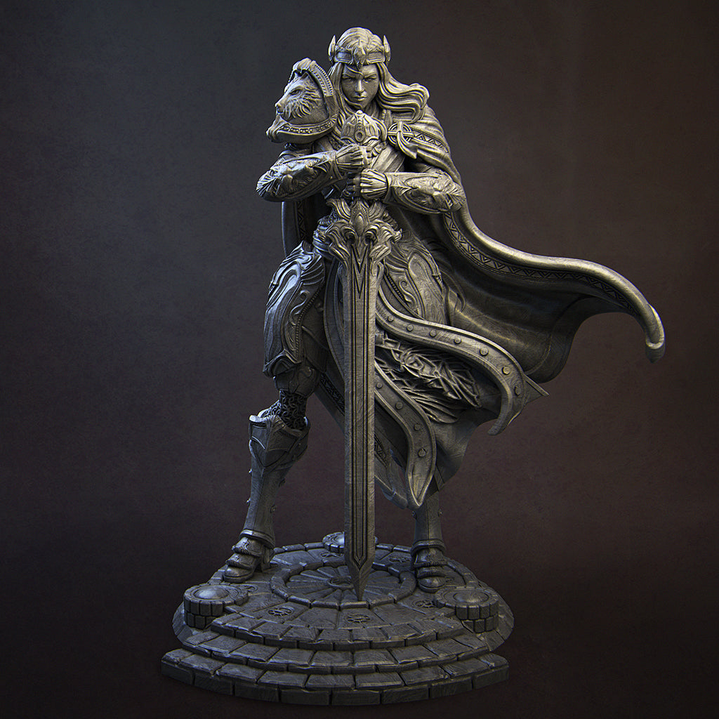 Alina, Paladin of Dawn | 32mm–180mm | 3D Printed Figure | Art Piece | Nerikson | Nerdy Creations