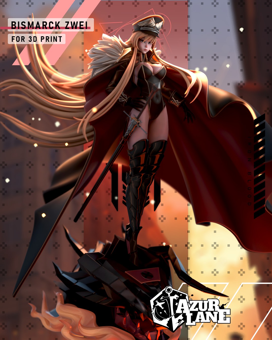 Bismarck resin figure