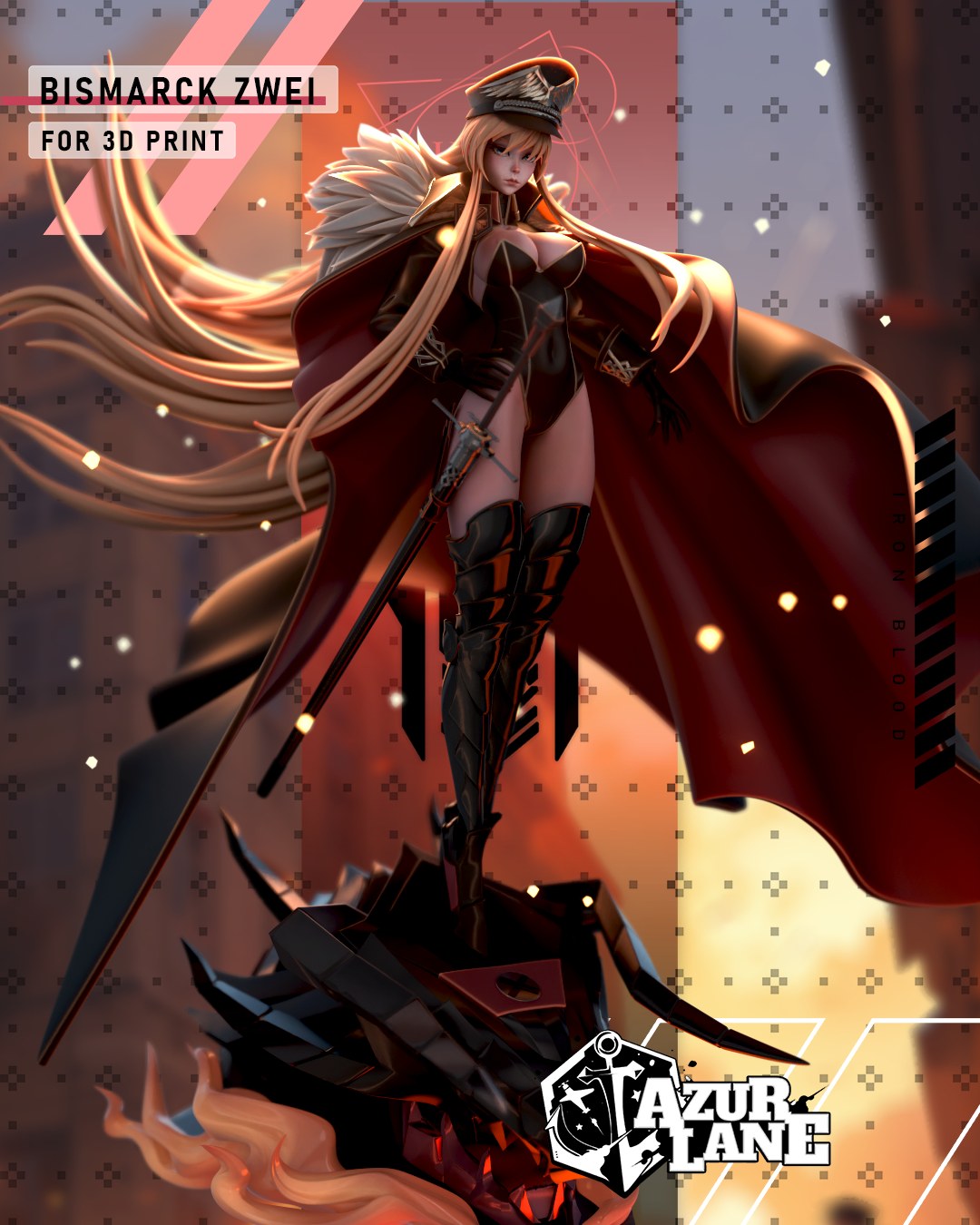 Bismarck resin figure