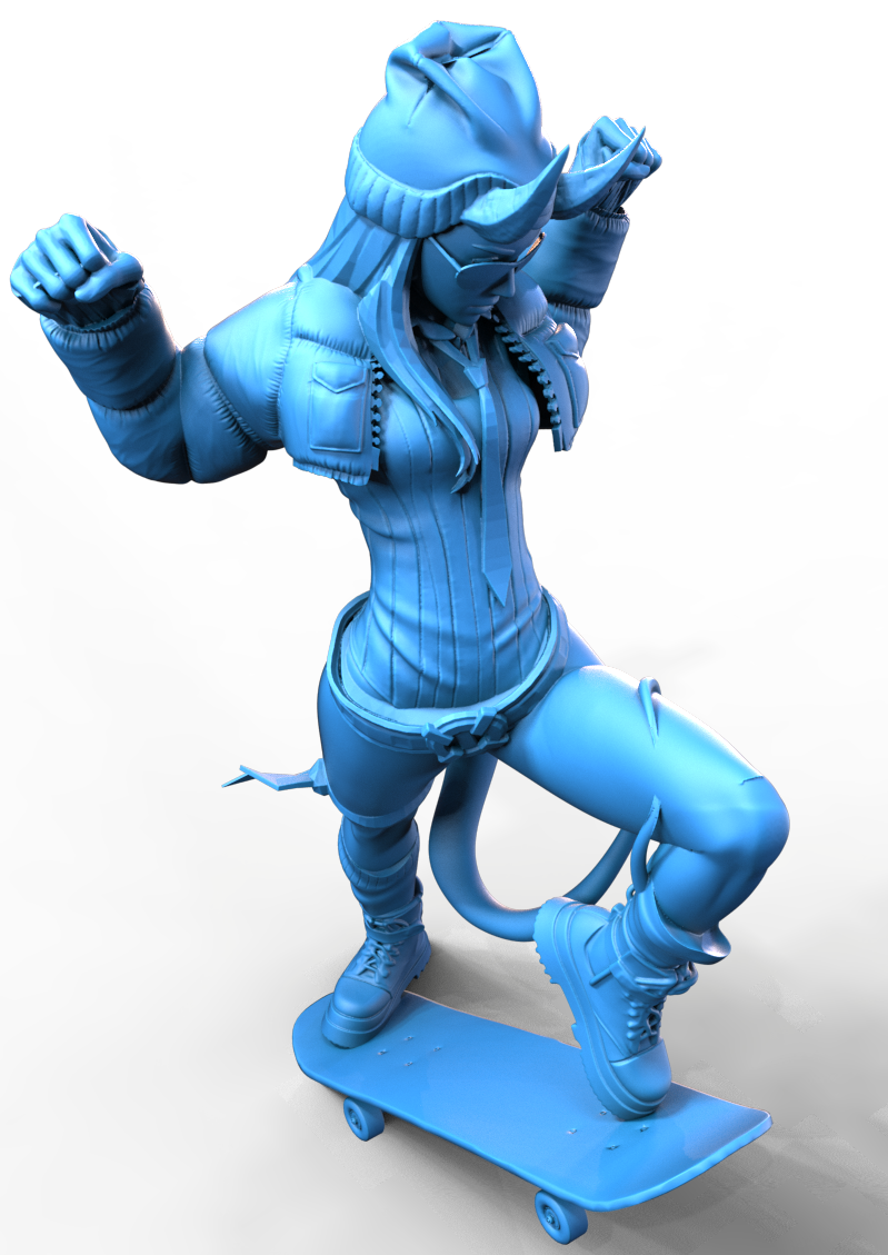 Luci Kickflip resin figure