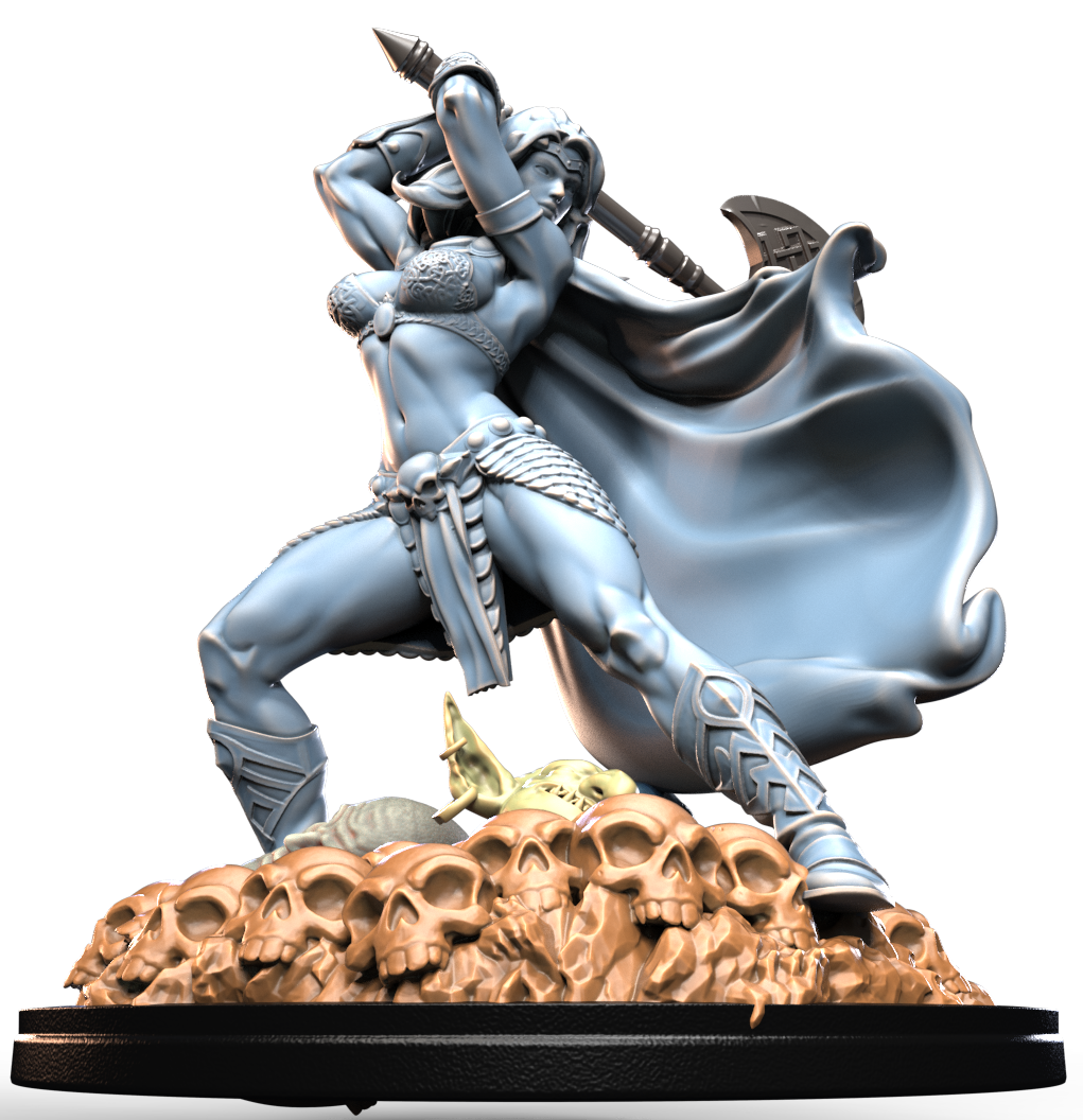 OGRE HUNTRESS resin figure